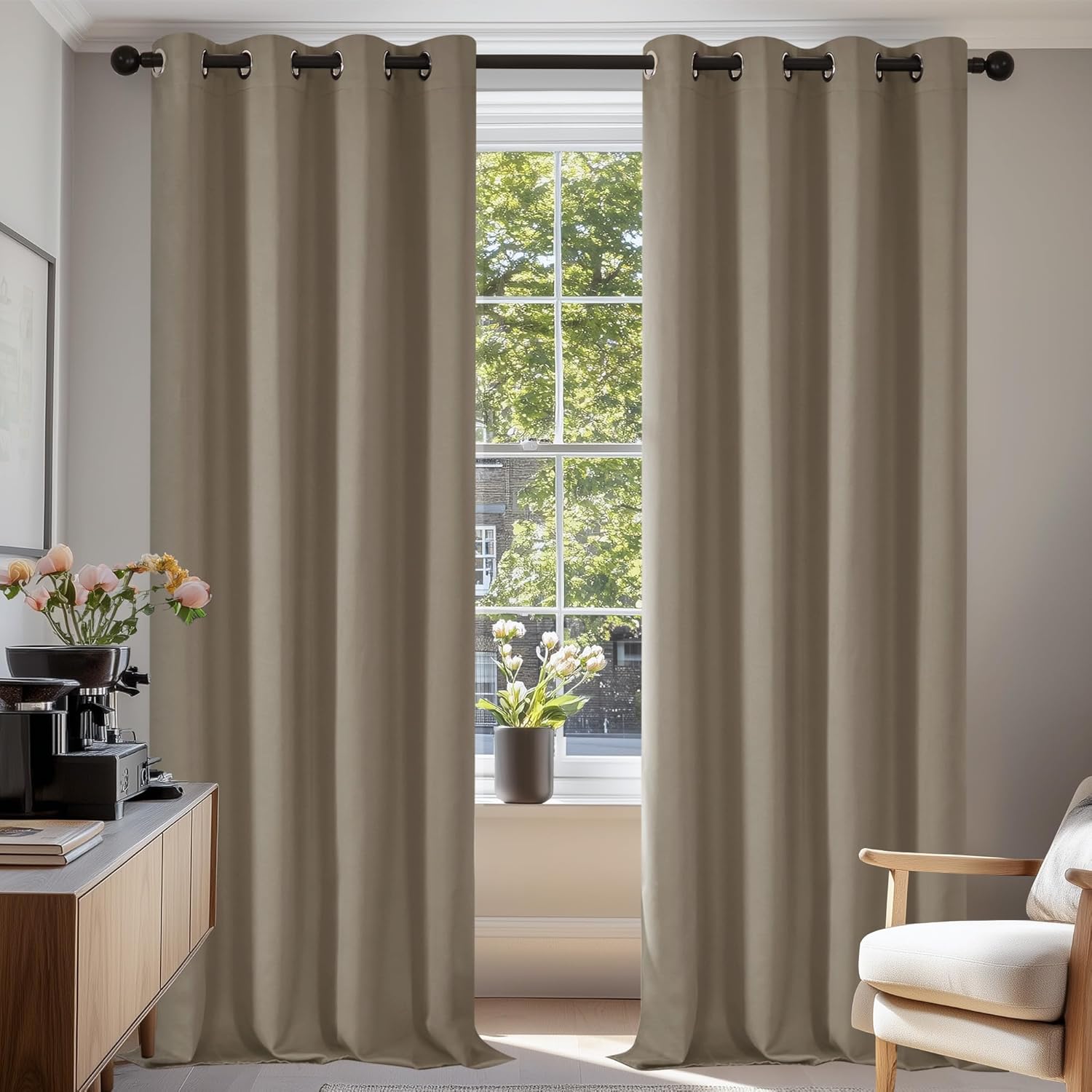 Deconovo Curtains, Special Thermal Insulated Blackout Curtains, Functional Ring...