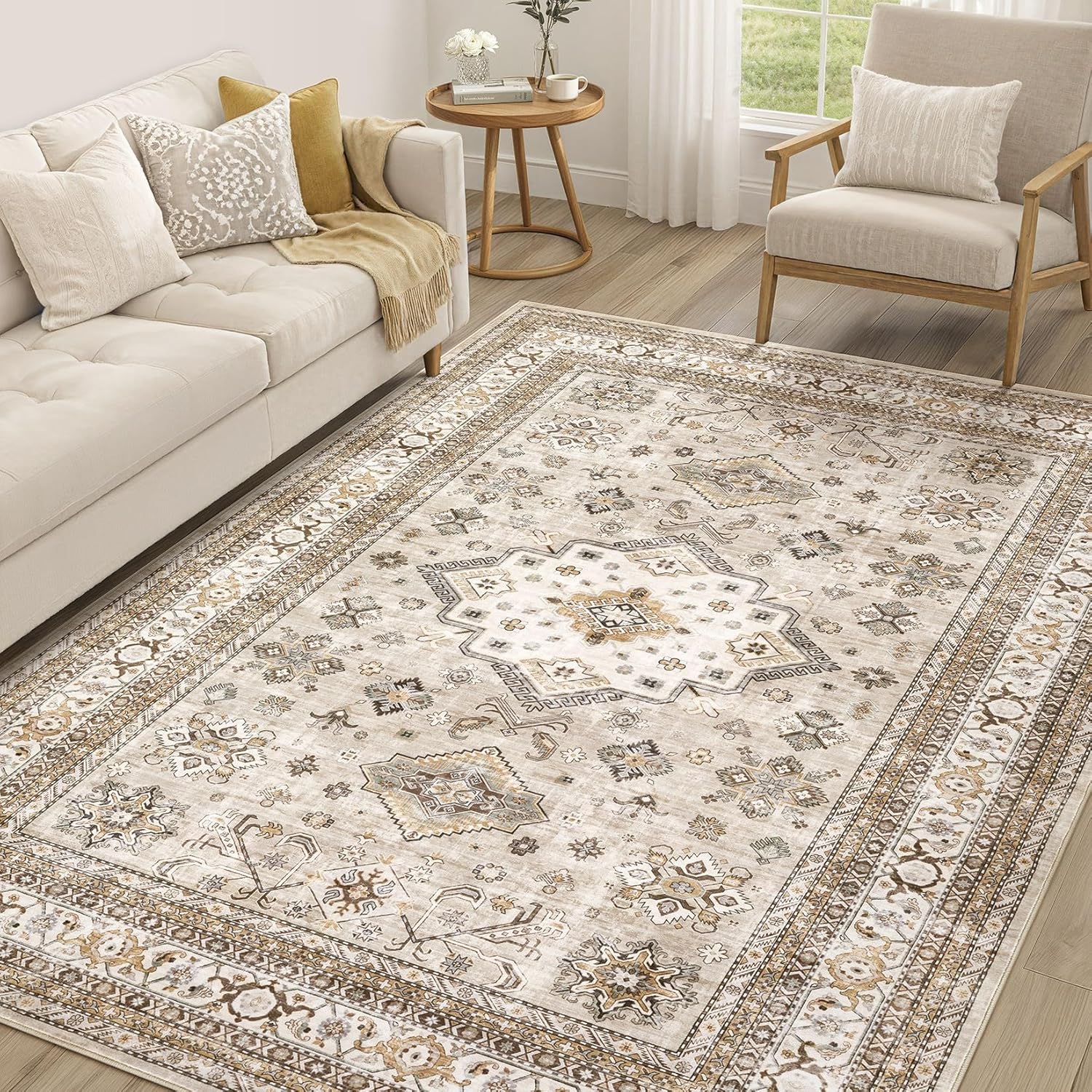 Elegant Vintage Living Room Area Rug, Special Large Soft Washable Oriental Rug,...