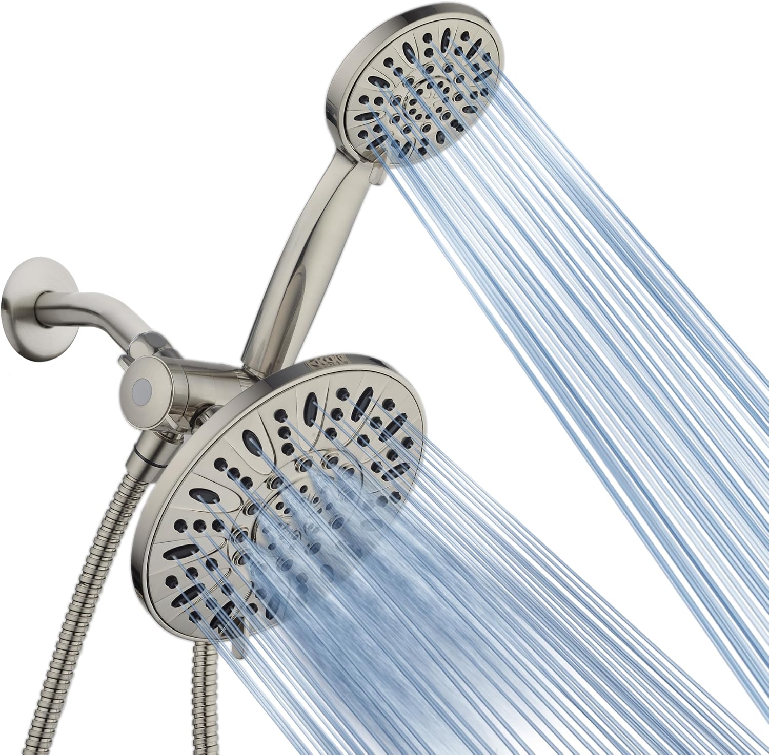AquaDance 7" Premium High Pressure 3-Way Rainfall Combo with Stainless Steel Hos...