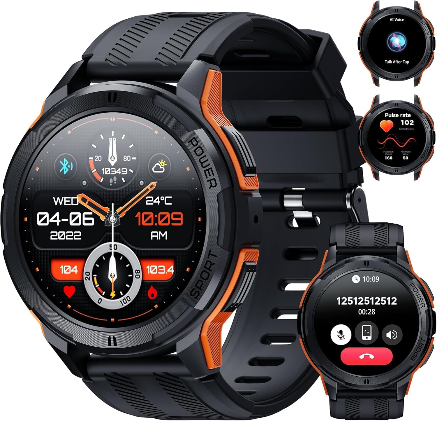OUKITEL Smart Watch for Men, Mens Smart Watches with Bluetooth Call, 1.43" AMOLE...