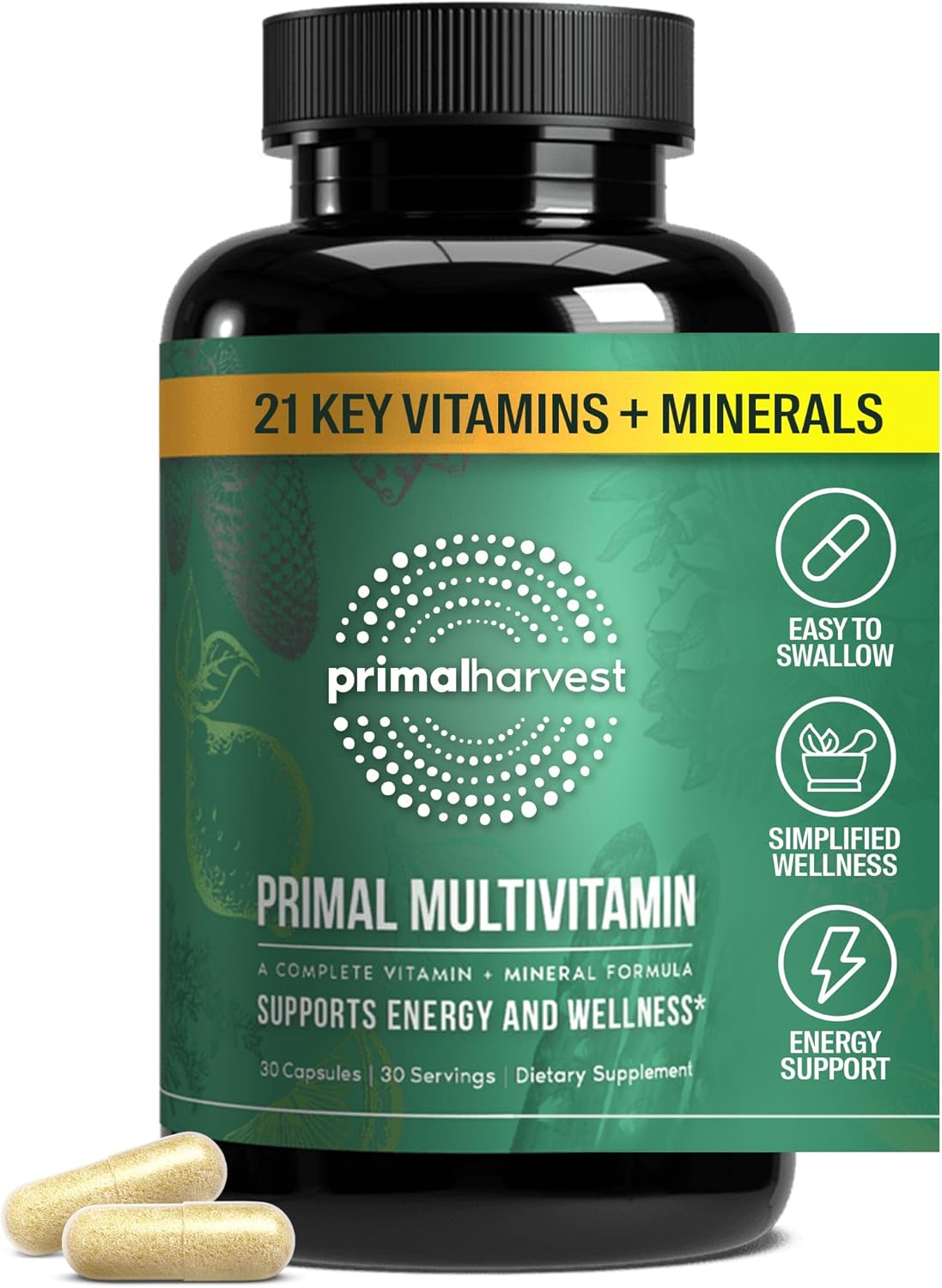 Primal Harvest Primal Multivitamin - Daily Multi-Vitamin Supplement with 21 Esse...