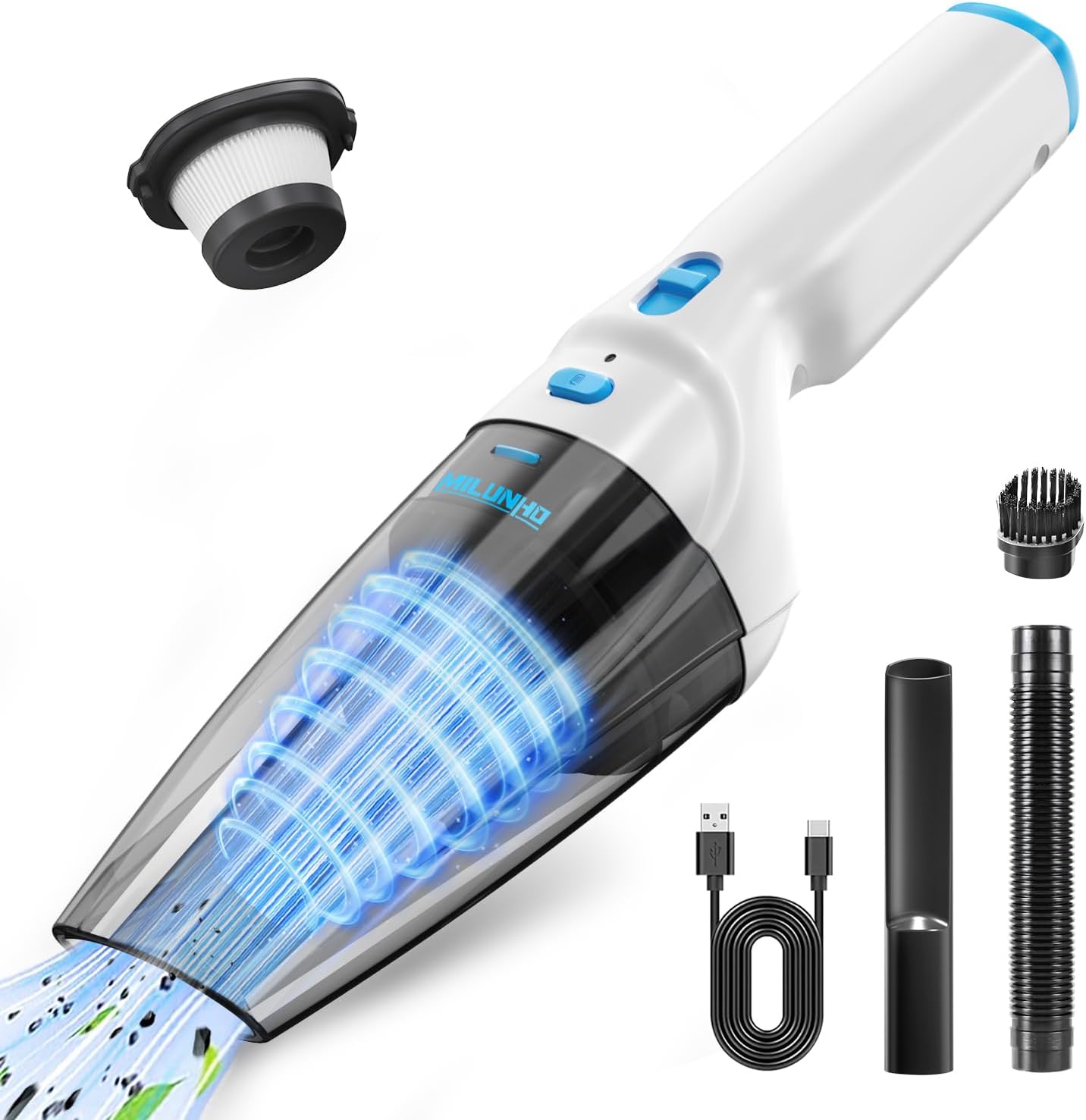 Milunho Handheld Vacuum Cleaner, 9500PA Car Vacuum Cleaner Cordless with Powerfu...