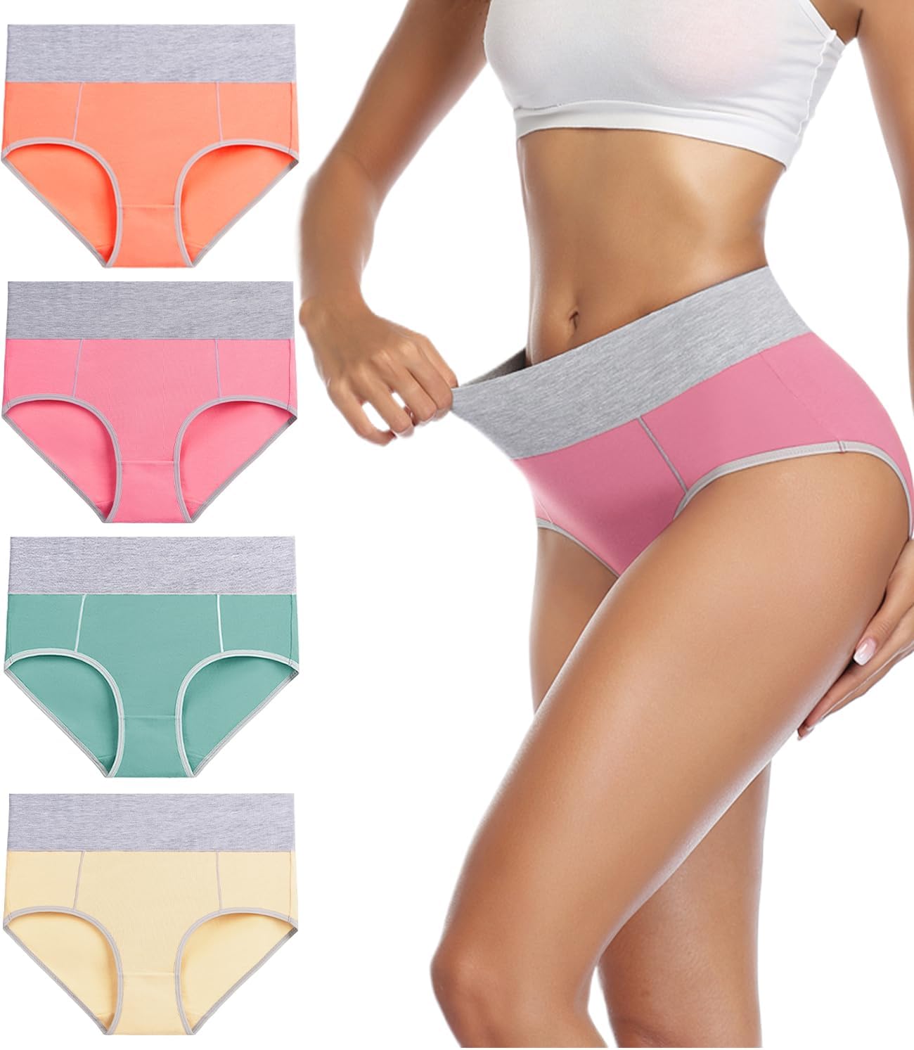 wirarpa Underwear Women High Waist Cotton Knickers Ladies Panties Full Coverage...