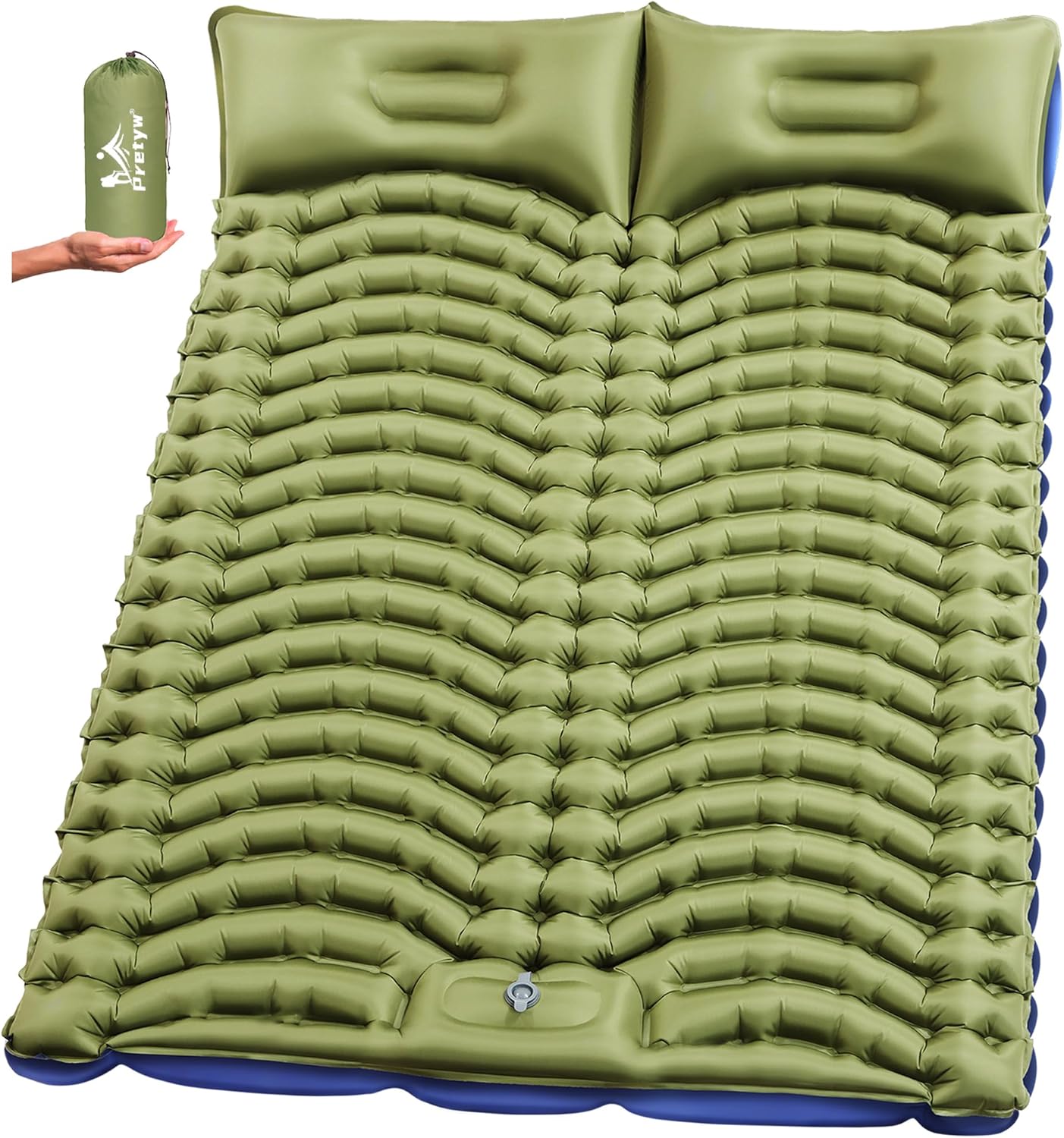 Double Sleeping Pad for Camping, Ultralight Camping Mattress with Pillow, Innova...