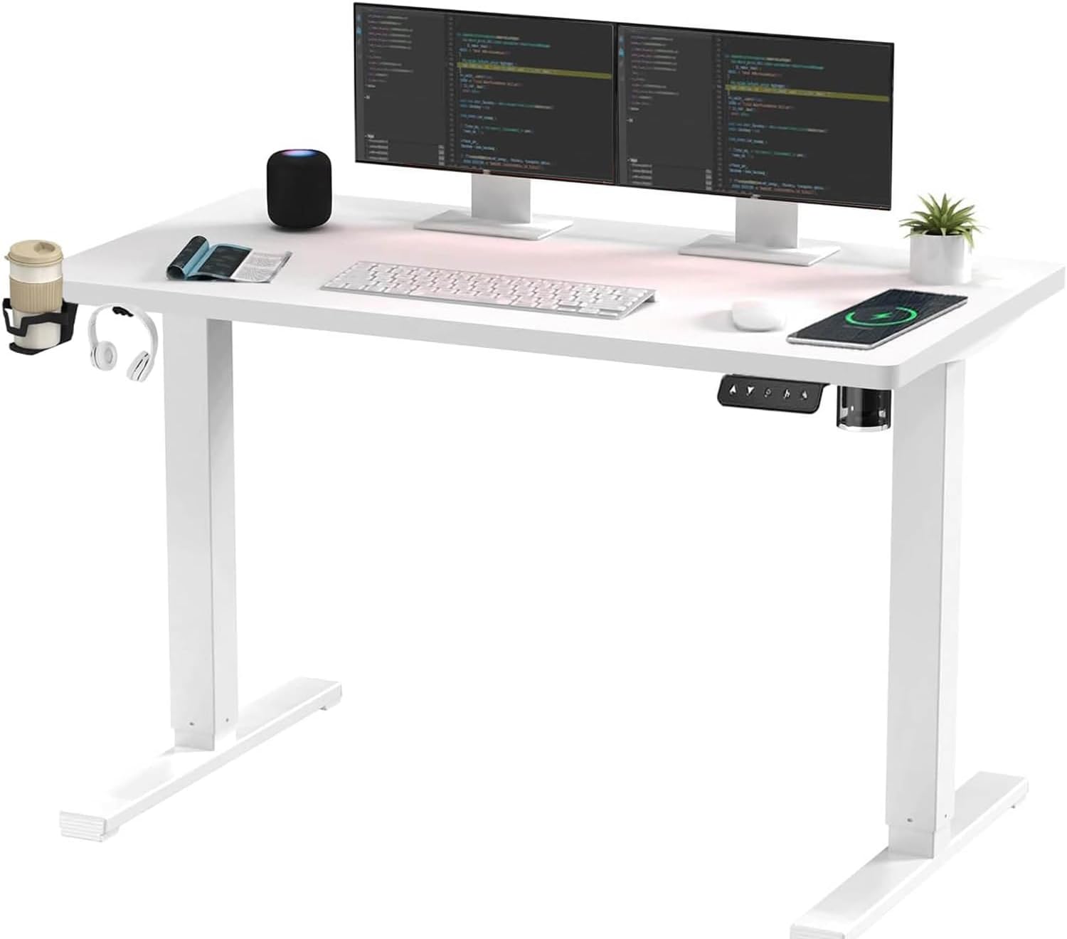 SANODESK QS+110 * 60 Electric Standing Desk ONE PIECE Height Adjustable Standing...