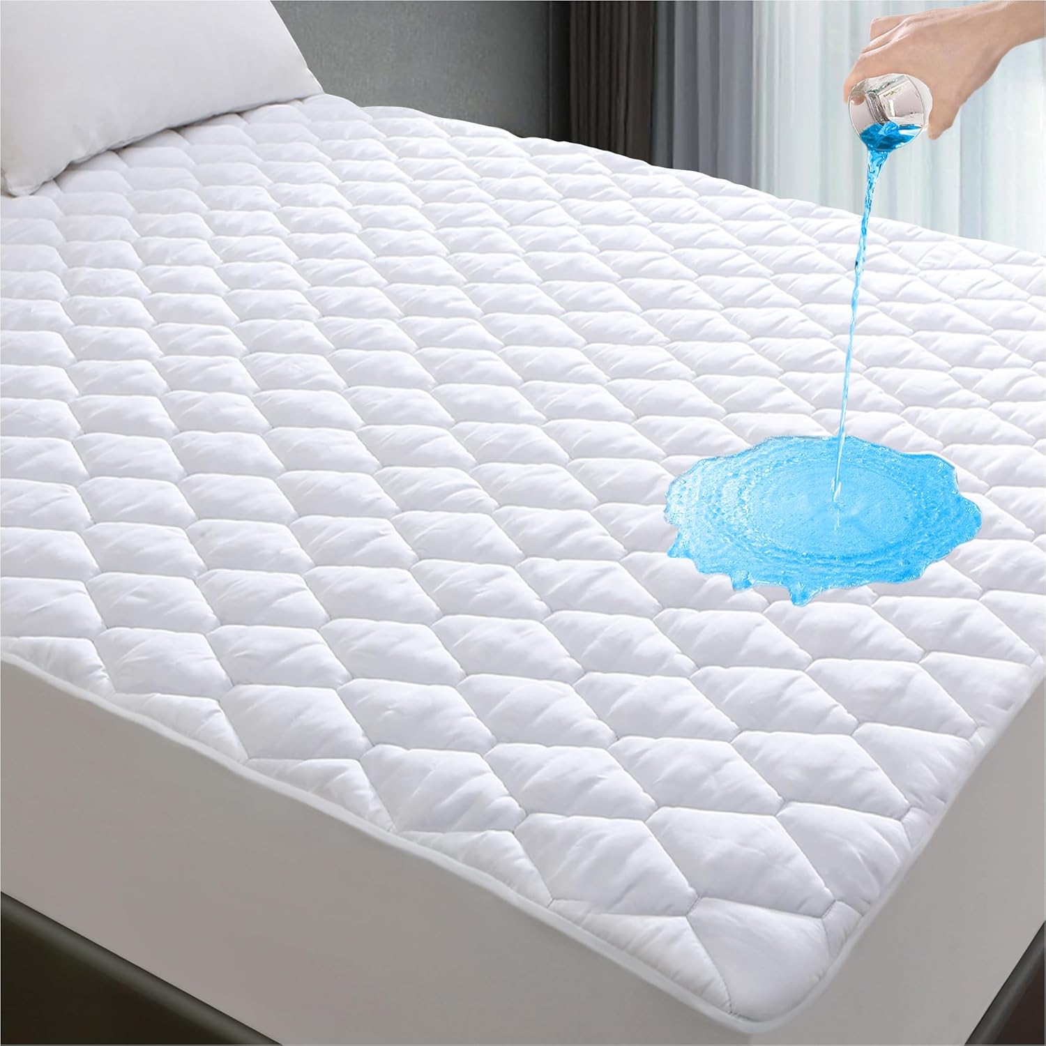 Lunsing Full XL Waterproof Mattress Protector, Special Mattress Pad Cover for Fu...