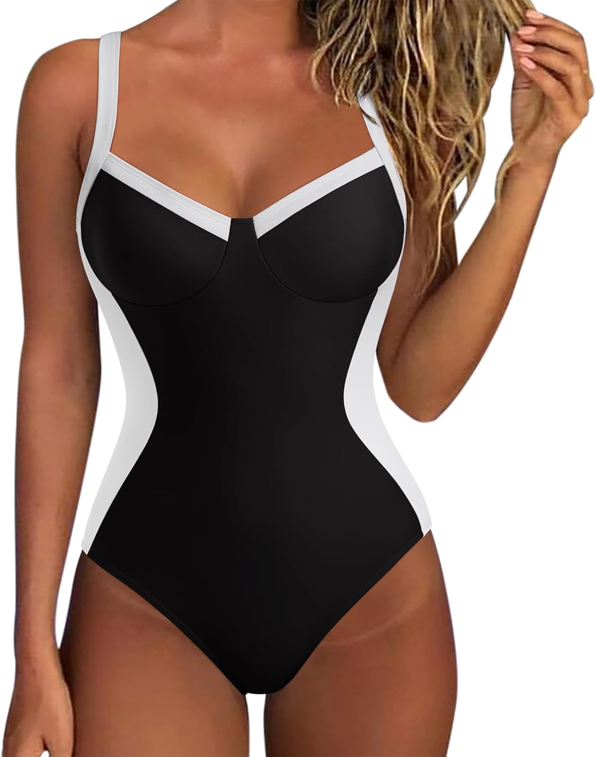 SUUKSESS Womens One Piece Swimsuit, Special Tummy Control Bathing Suit, Sexy Swi...