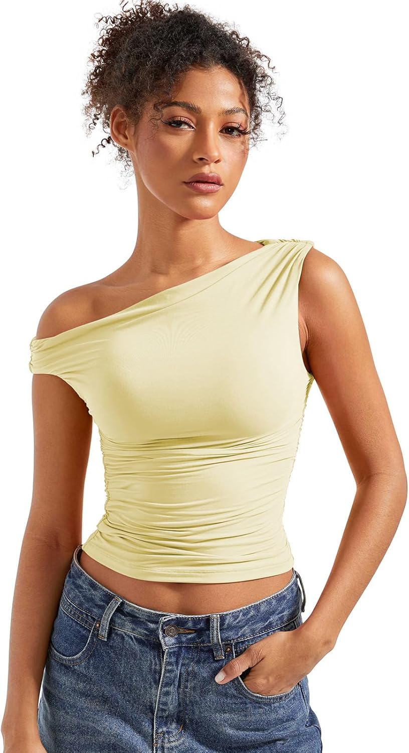 Trendy SUUKSESS Women Off Shoulder Tops, Fashionable Sleeveless Shirts, Stylish...