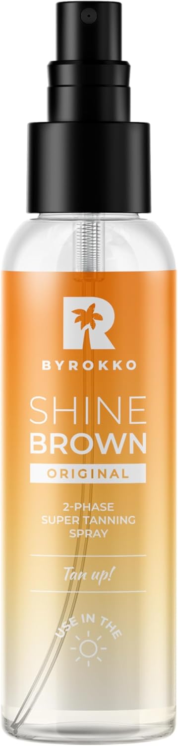 BYROKKO Shine Brown Two-Phase Tanning Spray (100 ml), Deep Tan Accelerator with...