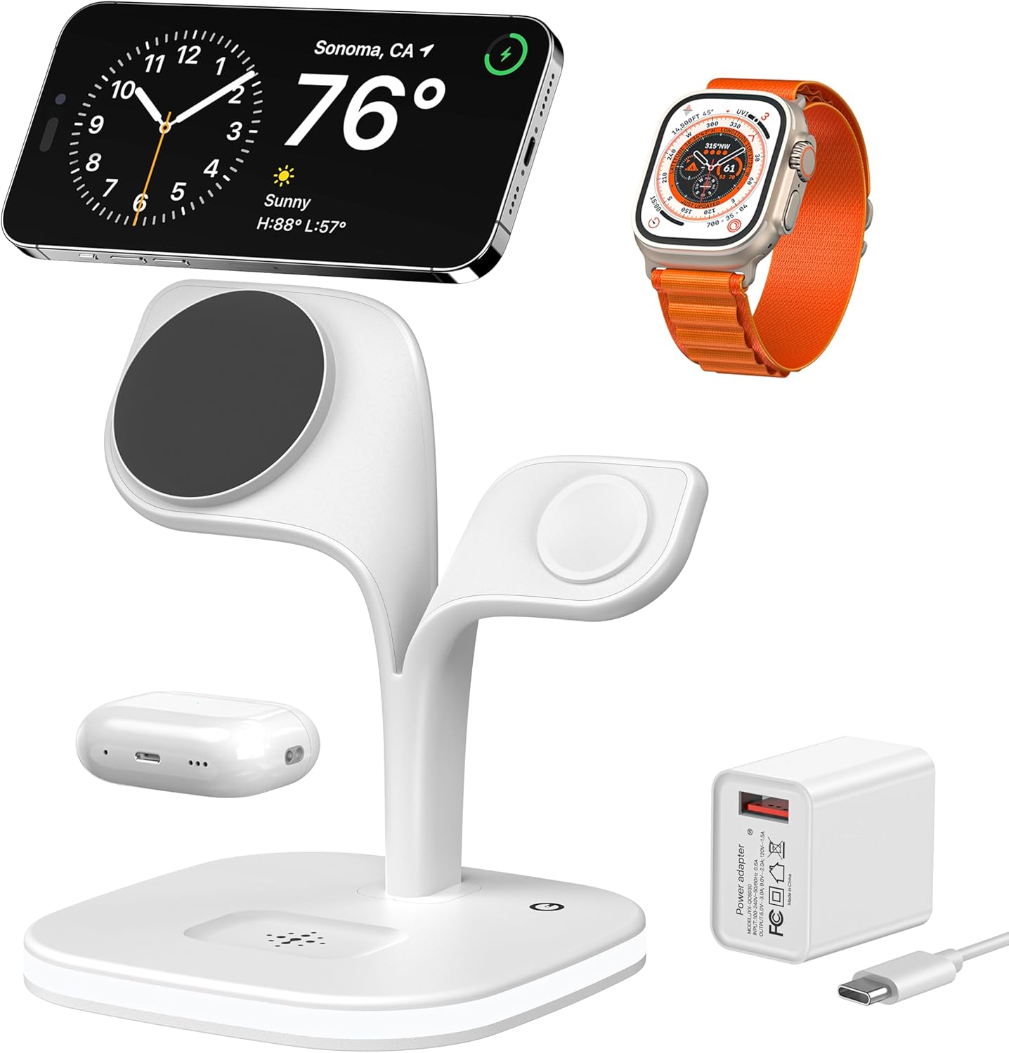 EXW Magnetic Wireless Charging Station, Special 3 in 1 Mag-Safe Charger Stand, F...