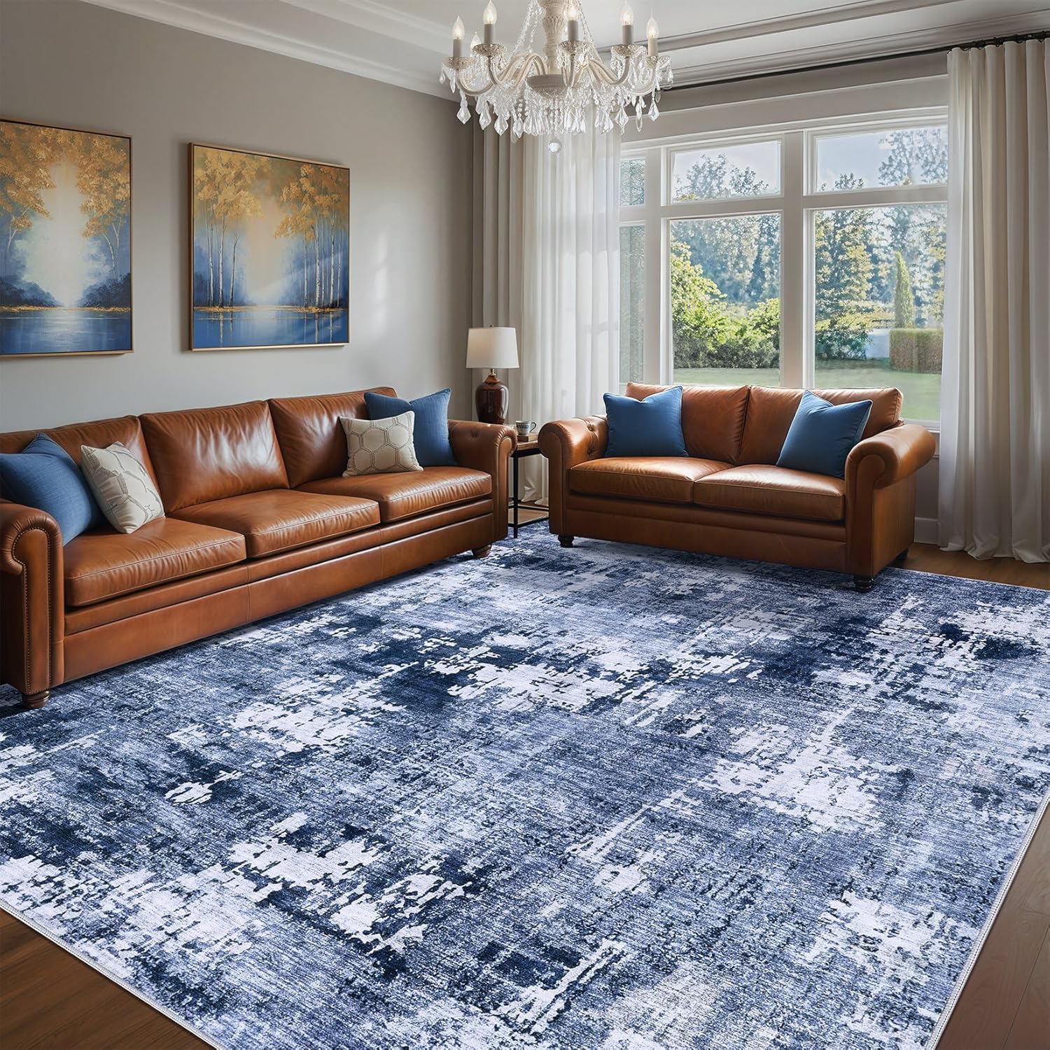 Area Rug for Living Room, Unique 10x12 Large Soft Indoor Rug for Bedroom and Din...