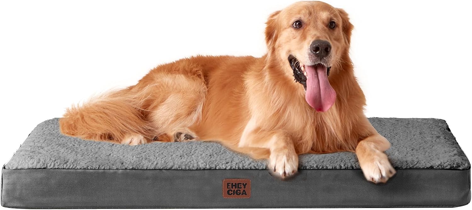 EHEYCIGA Orthopedic Dog Beds Large Mattress with R...