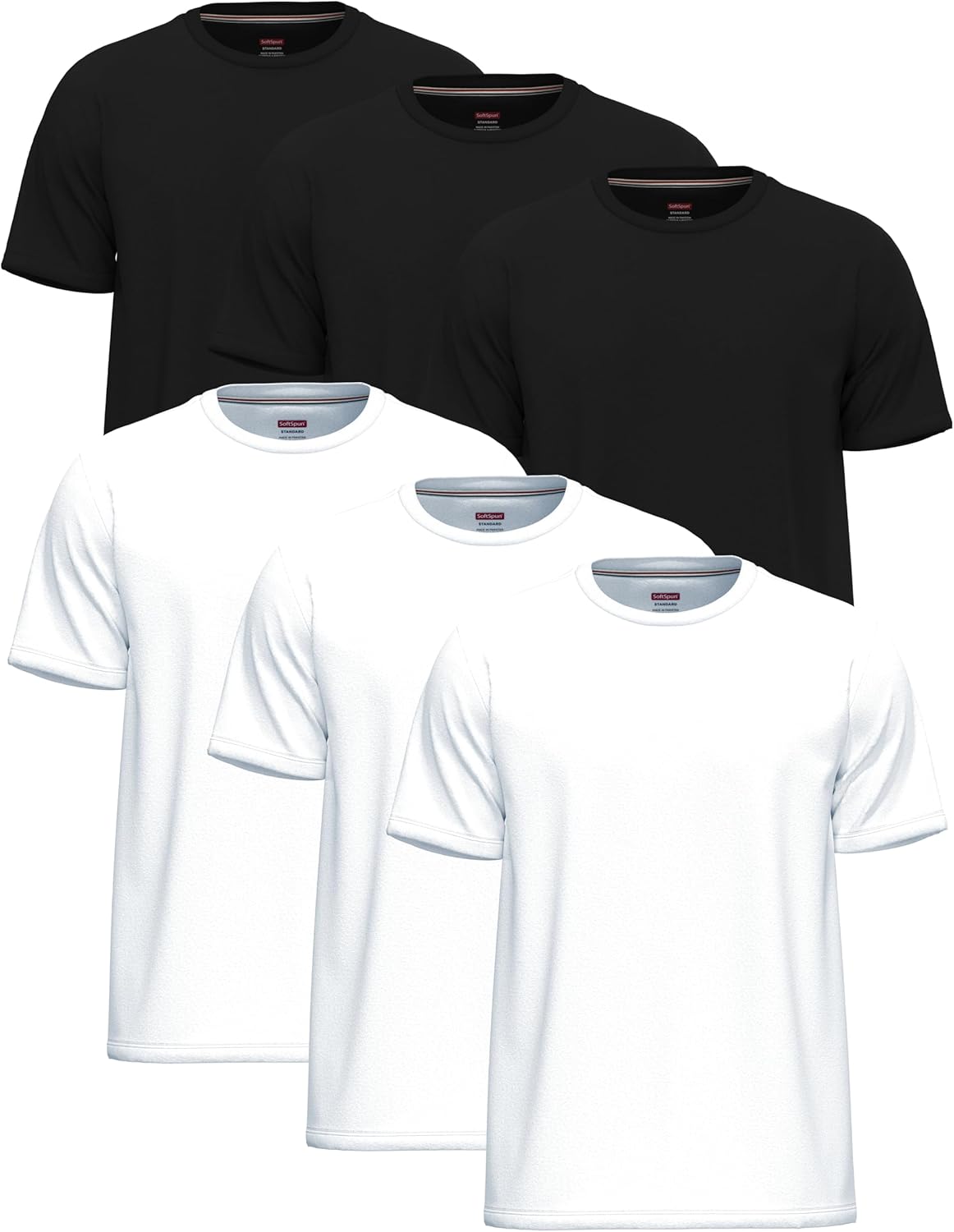 High-Quality 6 Pack T Shirts for Men, Premium 100% Cotton T Shirts, Special Plai...