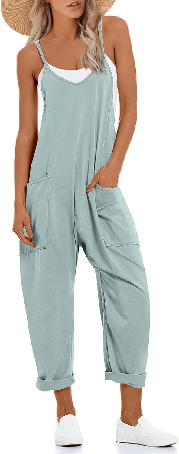 One Piece Jumpsuits for Women, Unique Casual Sleeveless Rompers, Special Spaghet...