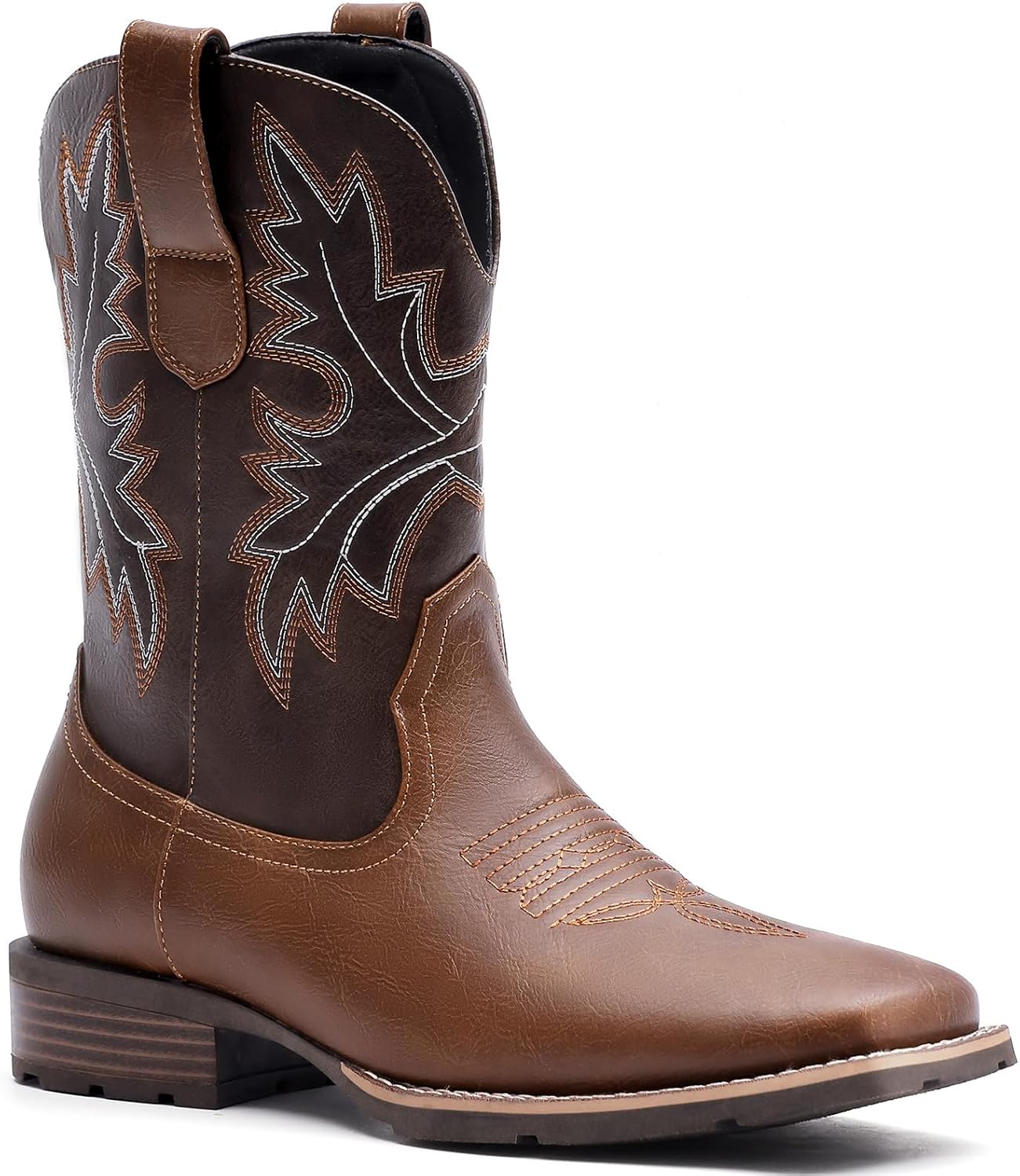 Stylish Lumeheel Cowboy Boots, Unique Western Men's Boots with Classic Embroider...