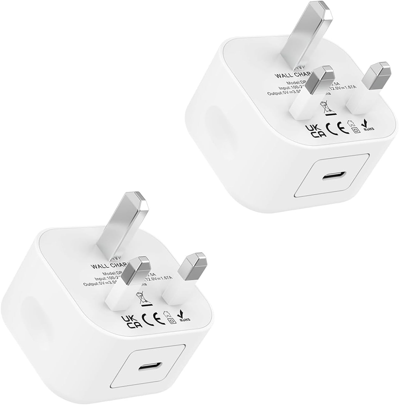 USB C Plug, 25W 2Pack USB C Fast Charger Plug Power Adapter for iPhone 16/15/14/...