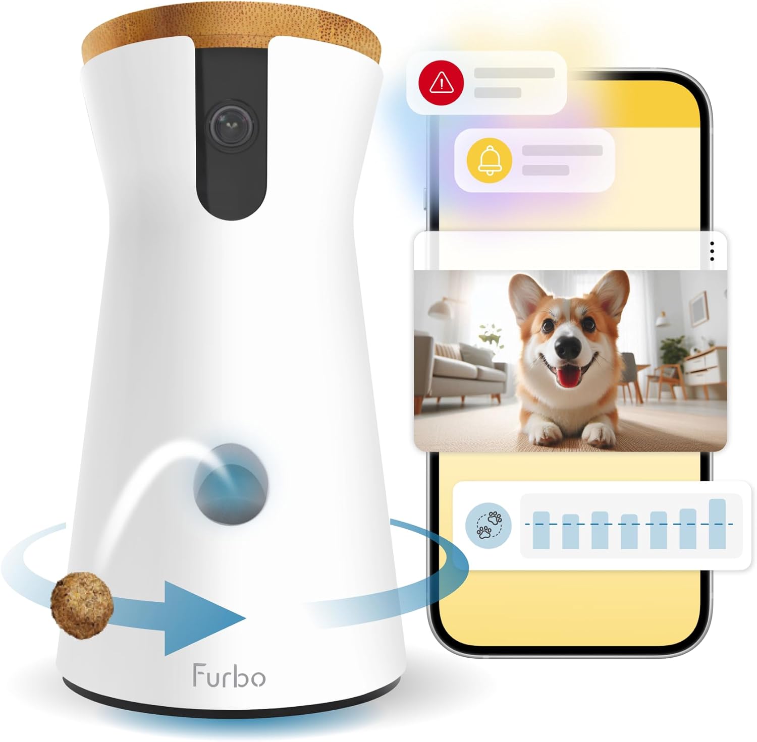 Furbo 360° Dog Camera - Unlock with Paid Plan: Home Security & Dog Safety Alerts...
