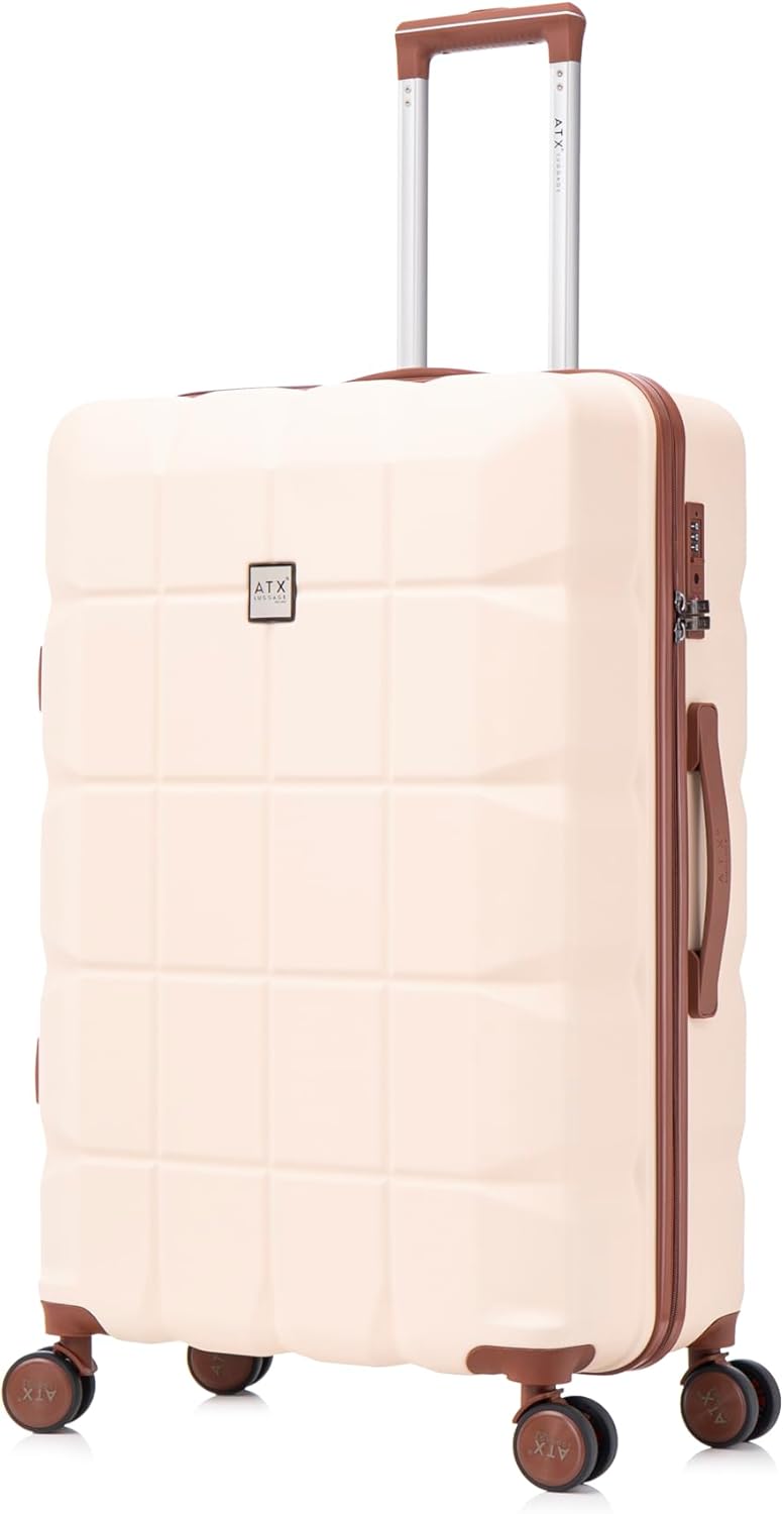 Premium ATX Luggage Suitcase, Durable Large Suitcase on 4 Dual Spinner Wheels, S...