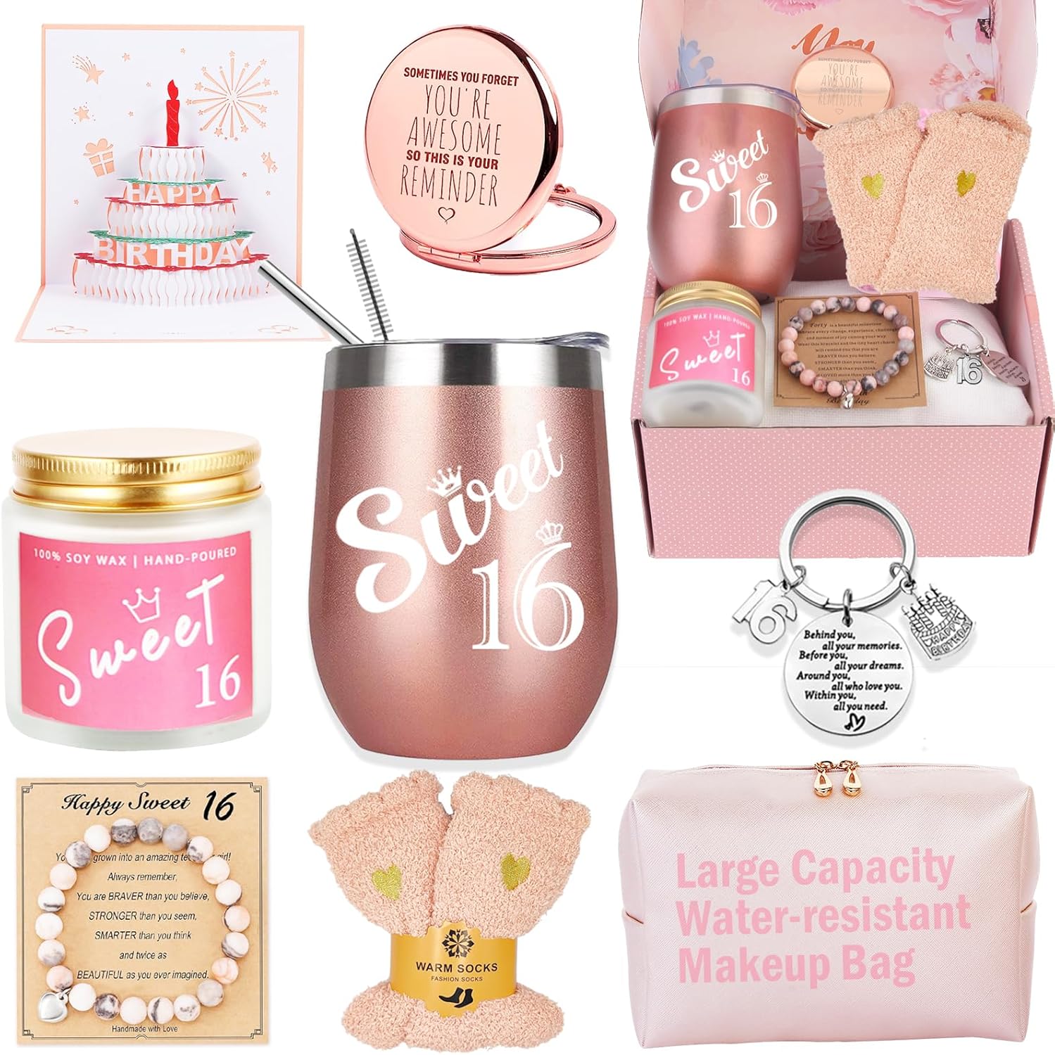 16th Birthday Gifts Girl, Happy Sweet 16 Gifts for Girls Best Friends Female Dau...