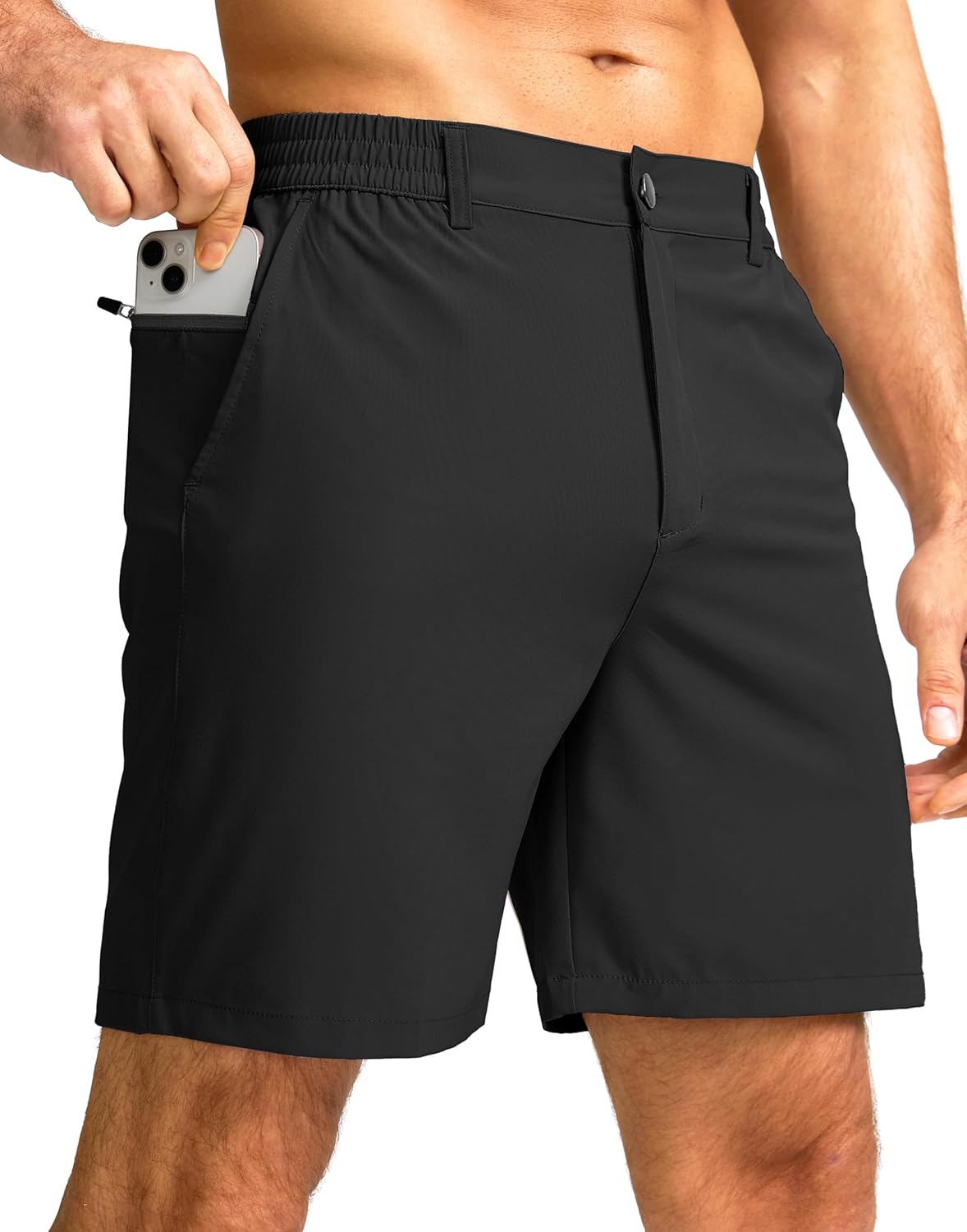 Men's Casual Shorts 7" Lightweight Golf Shorts for Men Stretch with 3 Pockets Qu...