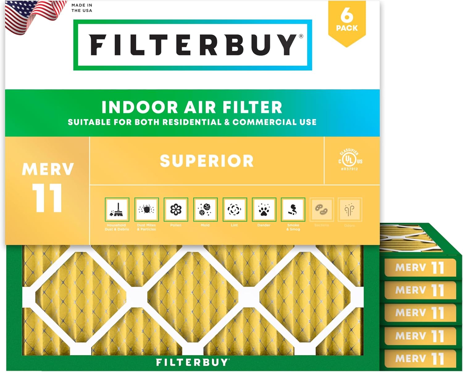 Filterbuy 18x18x1 Air Filter, High-Quality Allergen Defense Air Filters, Special...