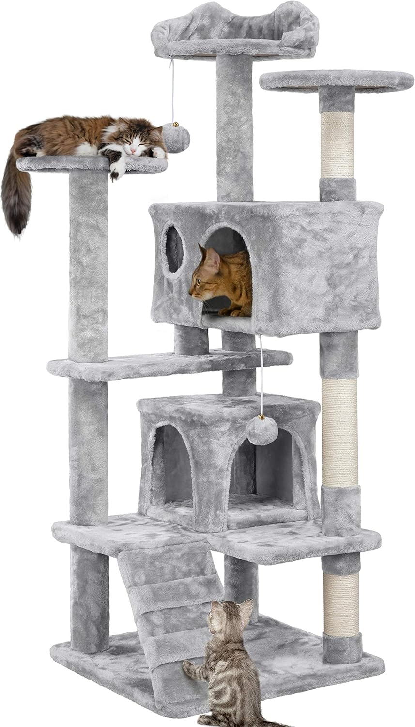 Yaheetech 138.5cm Cat Tree with Scratching Posts,...