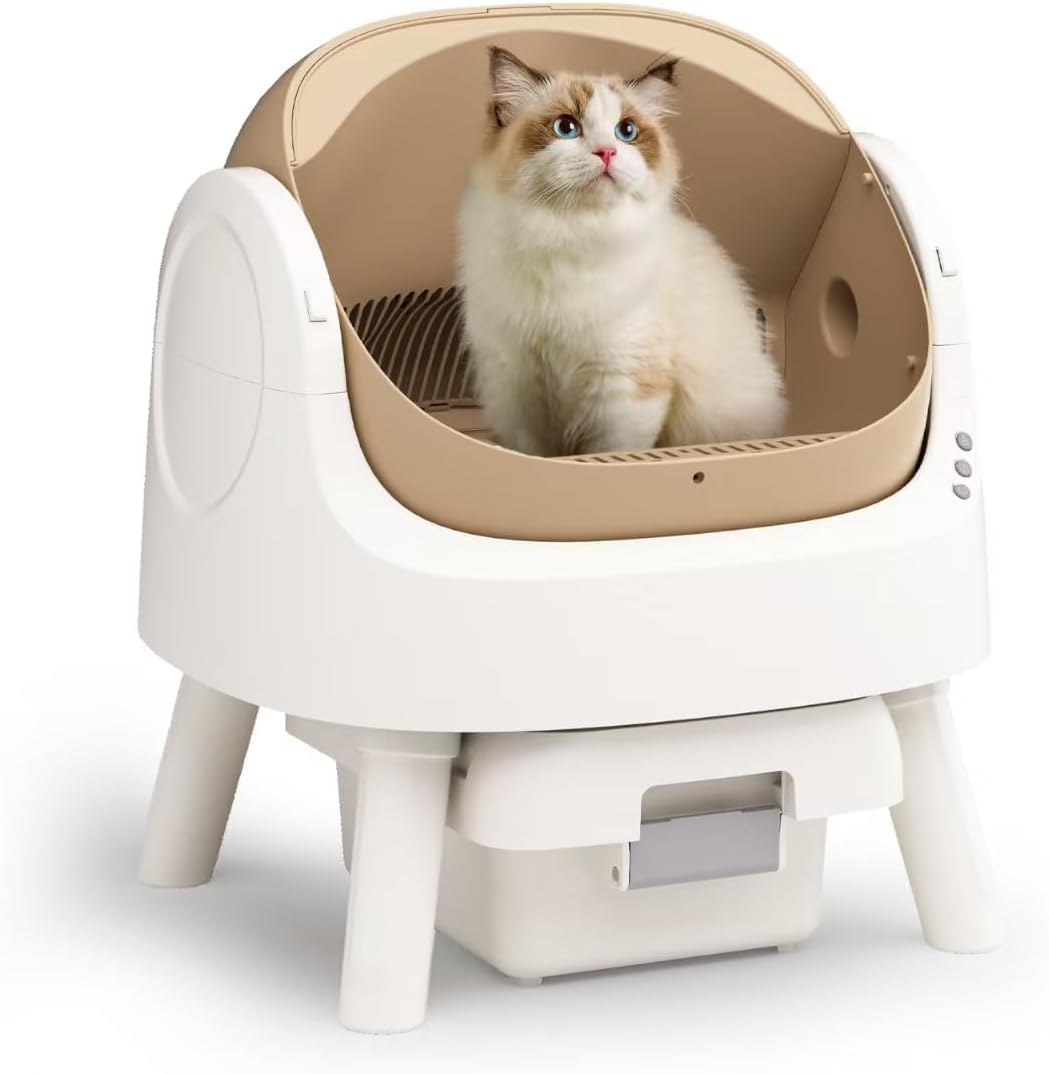 Self-Cleaning Automatic Cat Litter Box, with Open-Top Design, Included Safety Se...