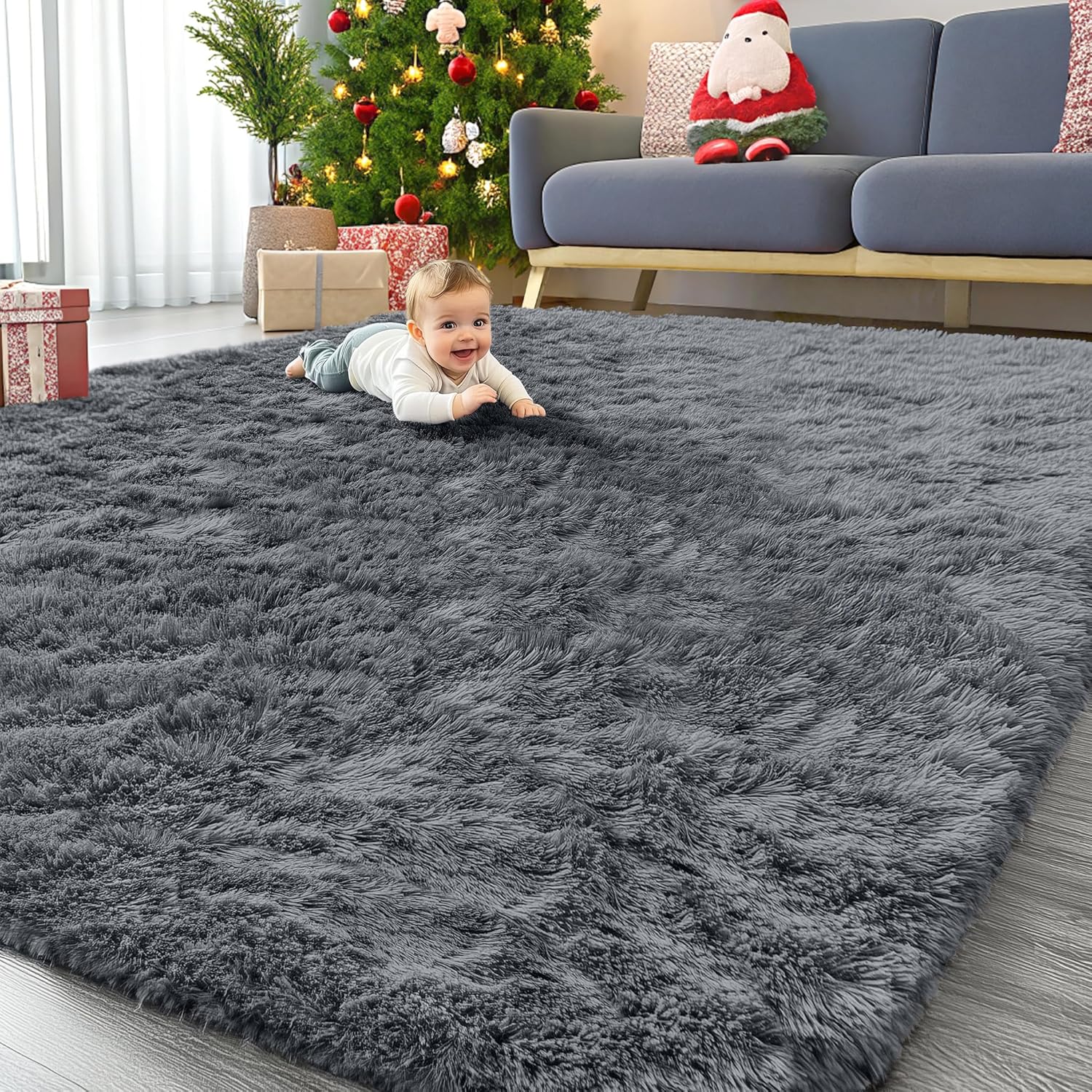 High-Quality OLANLY Machine Washable Large Area Rugs, Special Fluffy Shaggy Rugs...