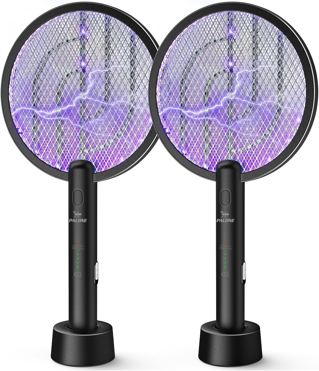 PALONE Electric Fly Swatter 4000V Bug Zapper Racket 2 in 1 Fly Killer with 1200m...