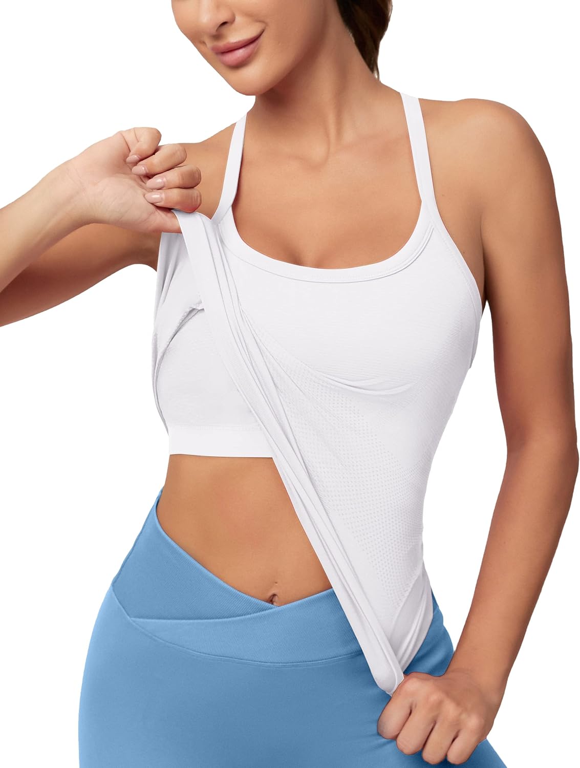 MathCat Workout Tank Tops, Special Athletic Tank Tops with Built-In Bra, Innovat...