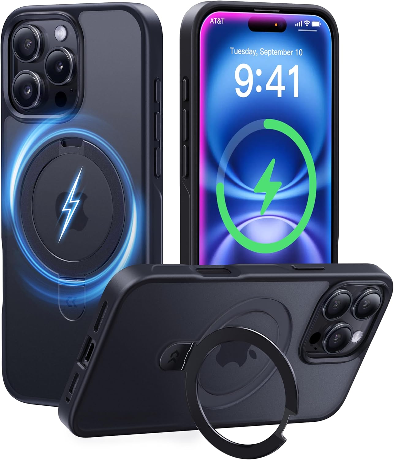CASEKOO Designed for iPhone 16 Pro Max Case with Magnetic Invisible Stand [Milit...