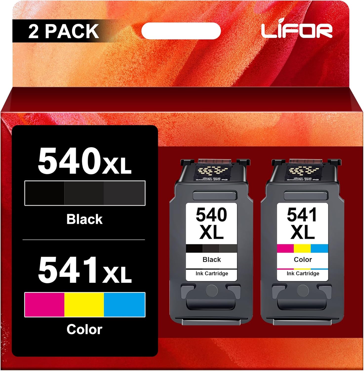 LIFOR 540XL 541XL Twin Pack Replacement for Canon 540 and 541 Ink Cartridges 540...