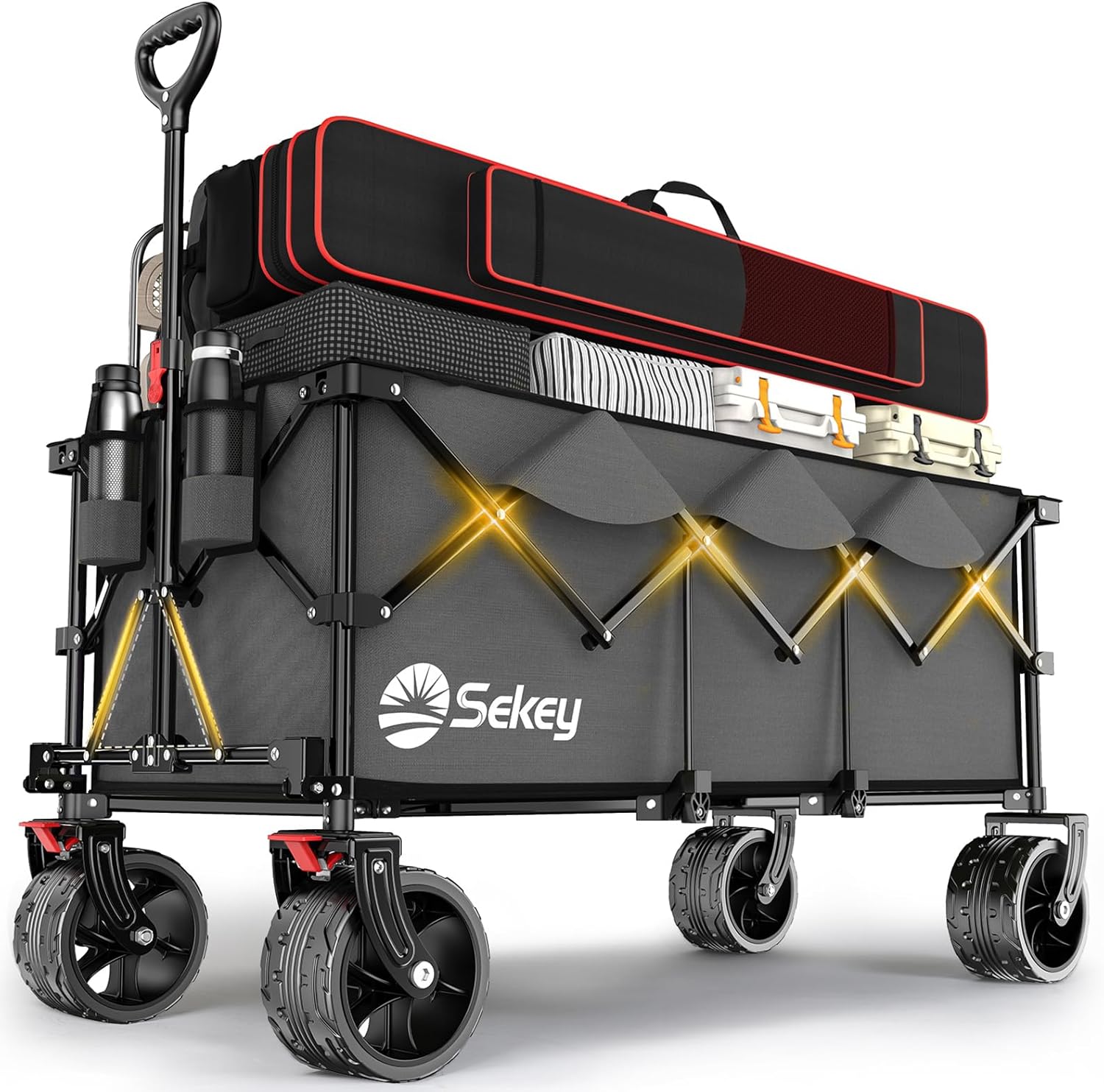 Sekey 300L Ultra-Large Folding Festival Trolley - All-Terrain Extra Wide Wheels...