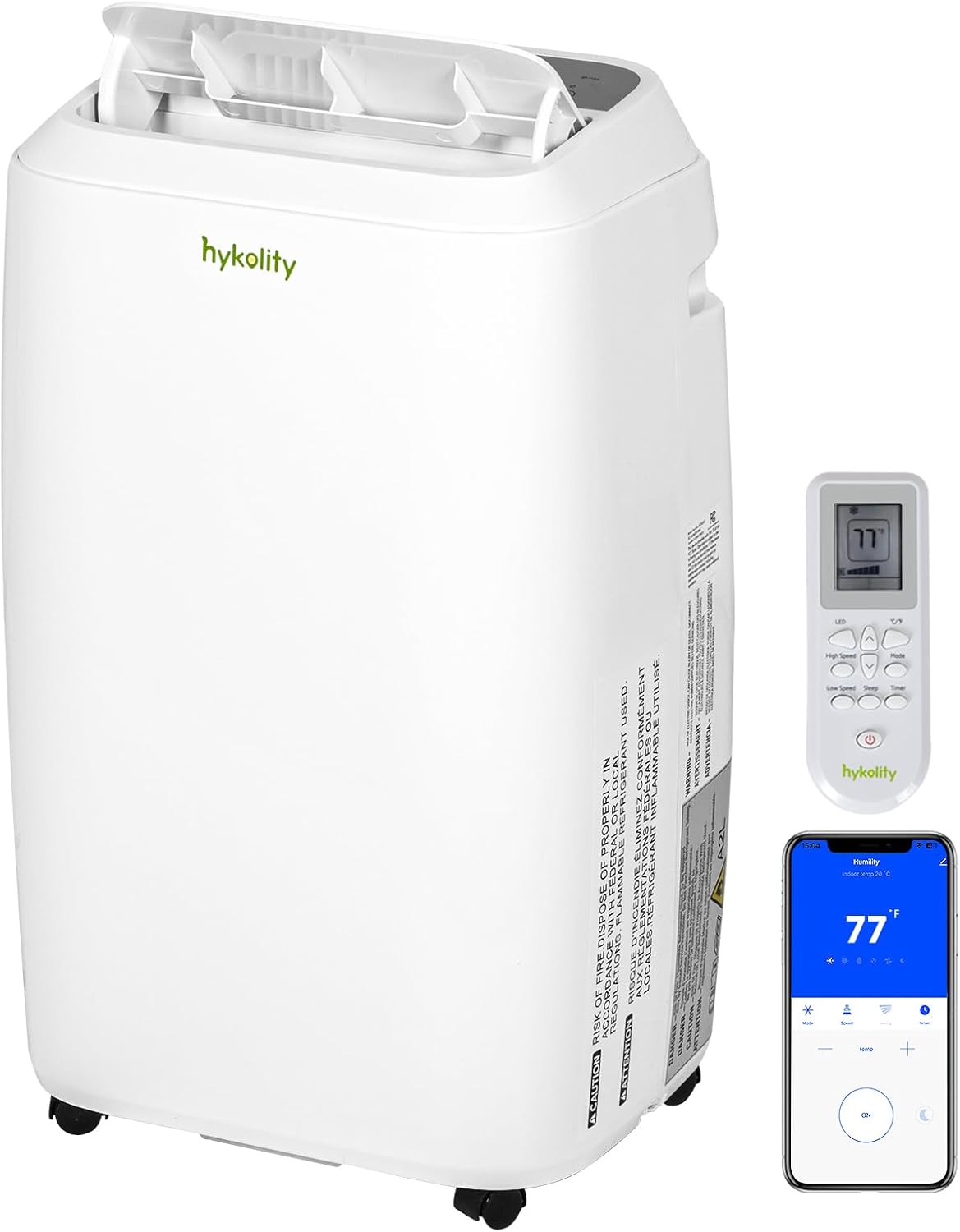 High-Quality Hykolity 12,000 BTU Portable Air Conditioner, Innovative WiFi Enabl...