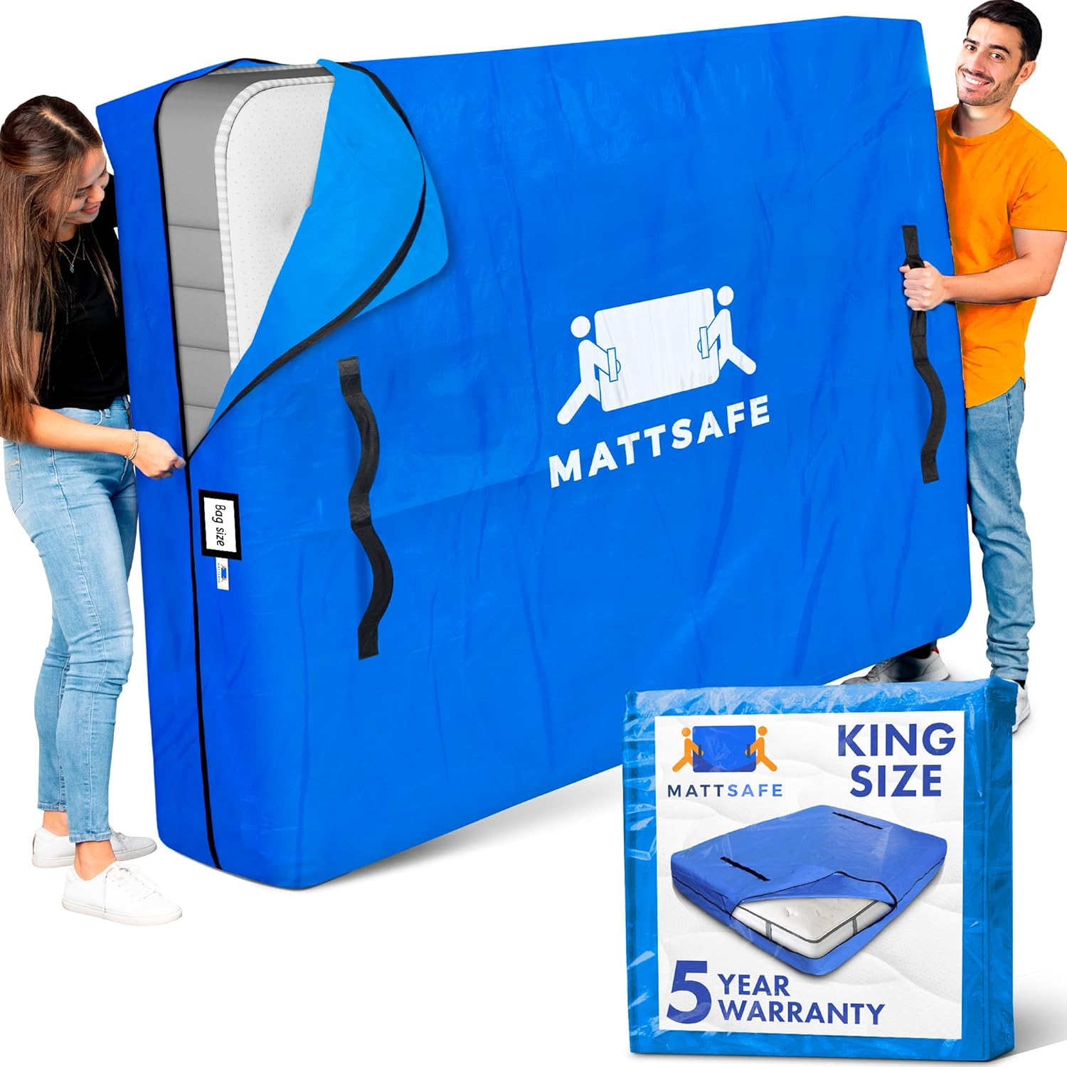 Nordic Elk Mattress Bags for Moving and Storage (King) Heavy Duty Moving Supplie...