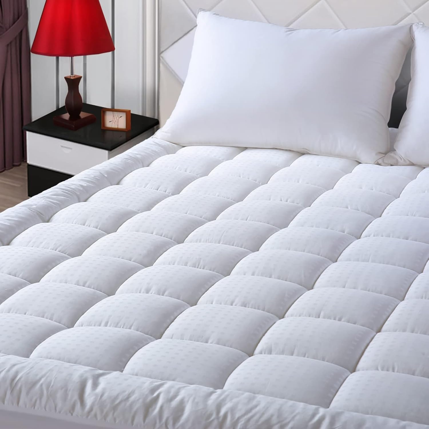 Premium EASELAND Full Size Mattress Topper, Special Quilted Pillow Top Mattress...