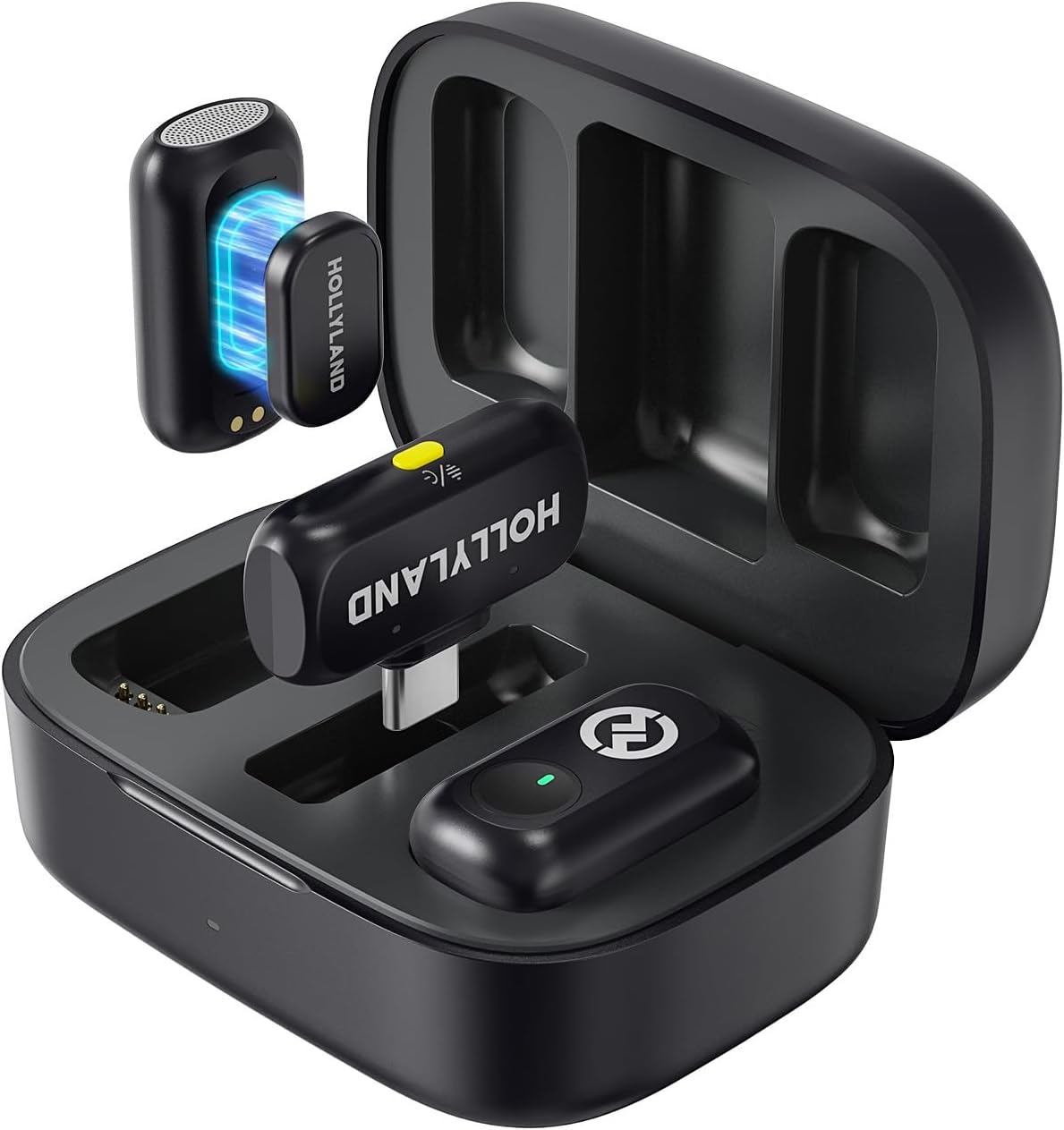 Hollyland LARK A1 Wireless Mini Microphone for iPhone 15/16 & Android (2TX + USB...