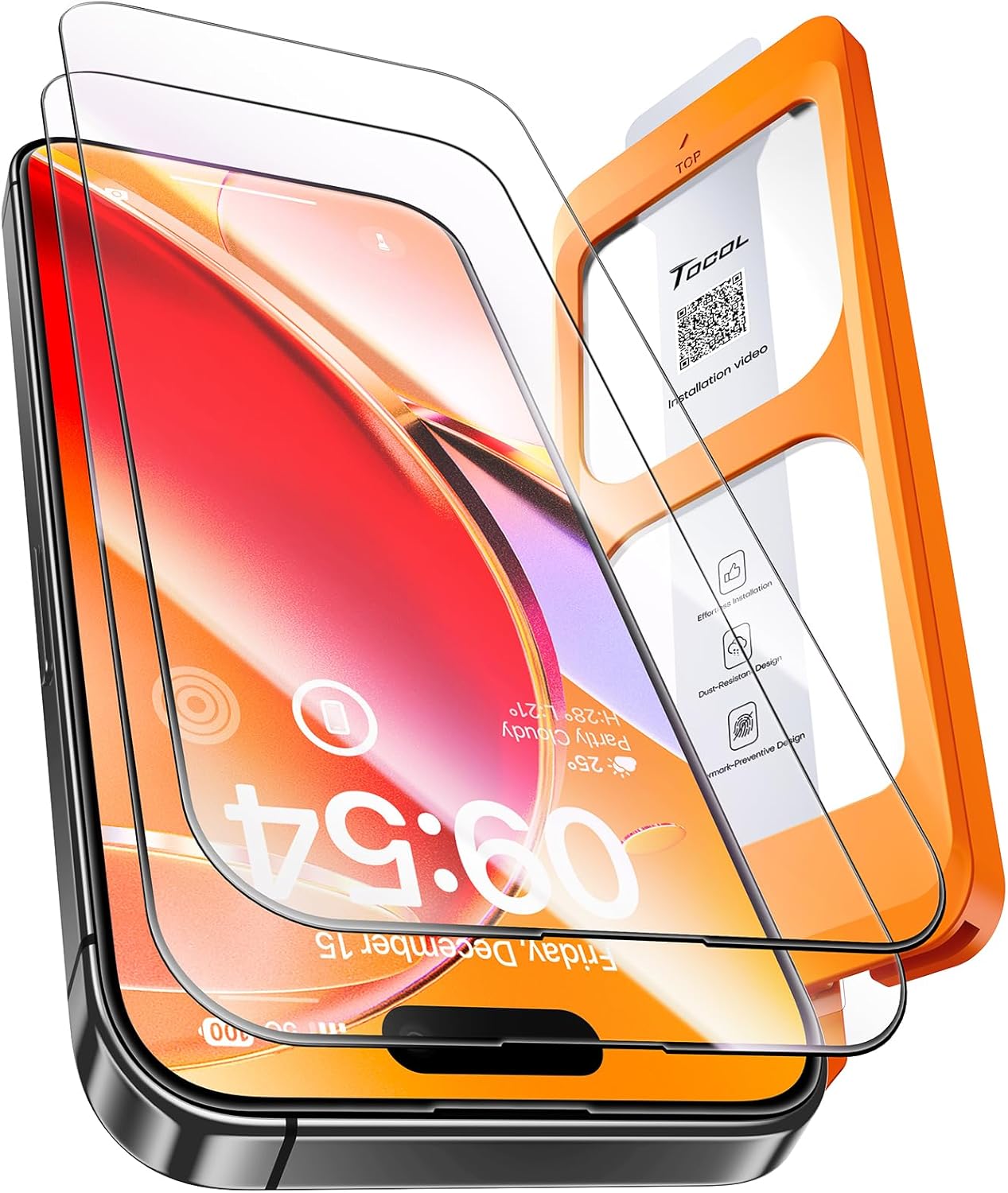 TOCOL iPhone 16 Pro Screen Protector, Special Tempered Glass with 9H Hardness, M...