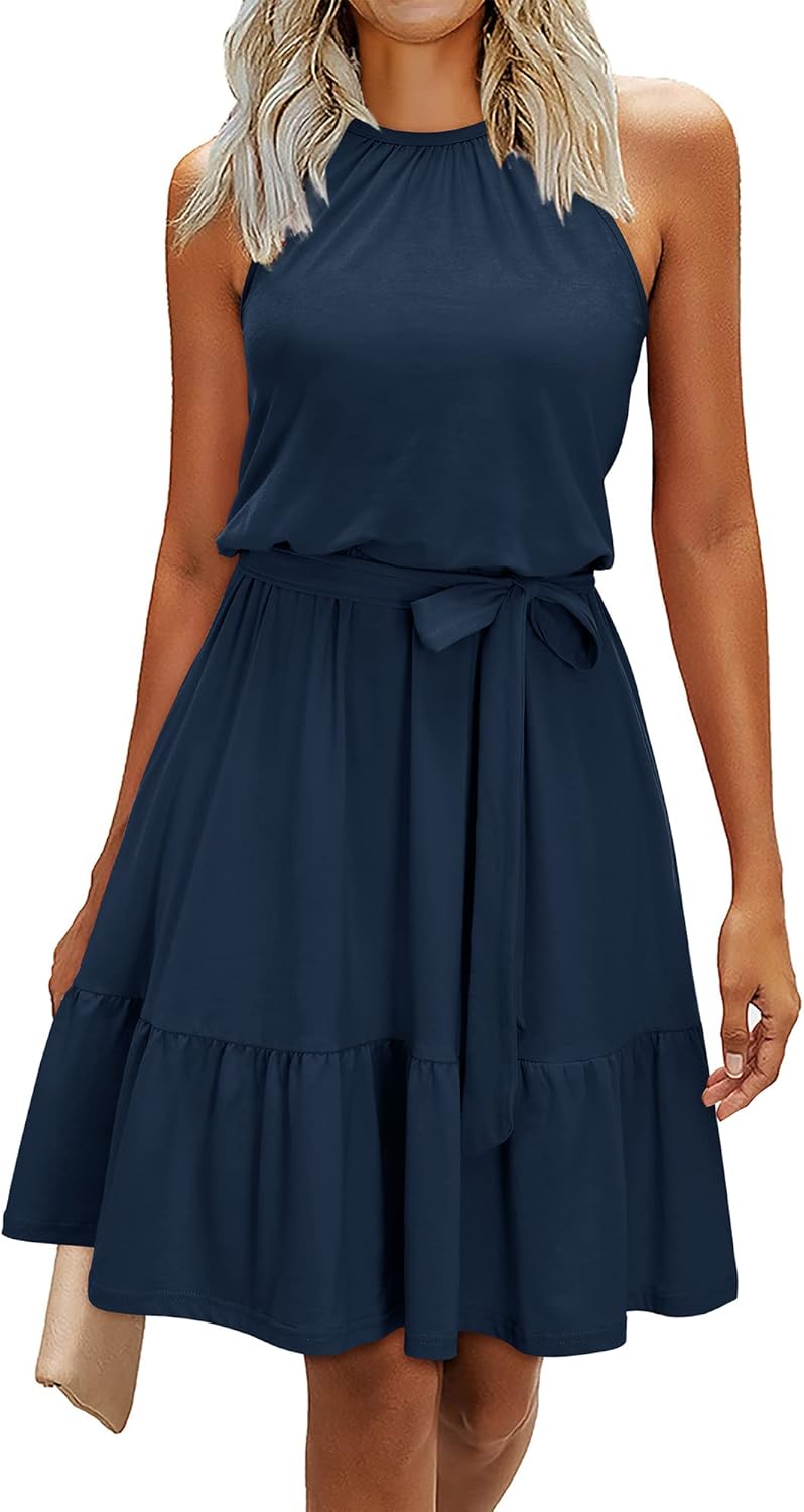 Newshows Womens 2025 Summer Dress Halter Wedding Guest Casual Beach Vacation Out...