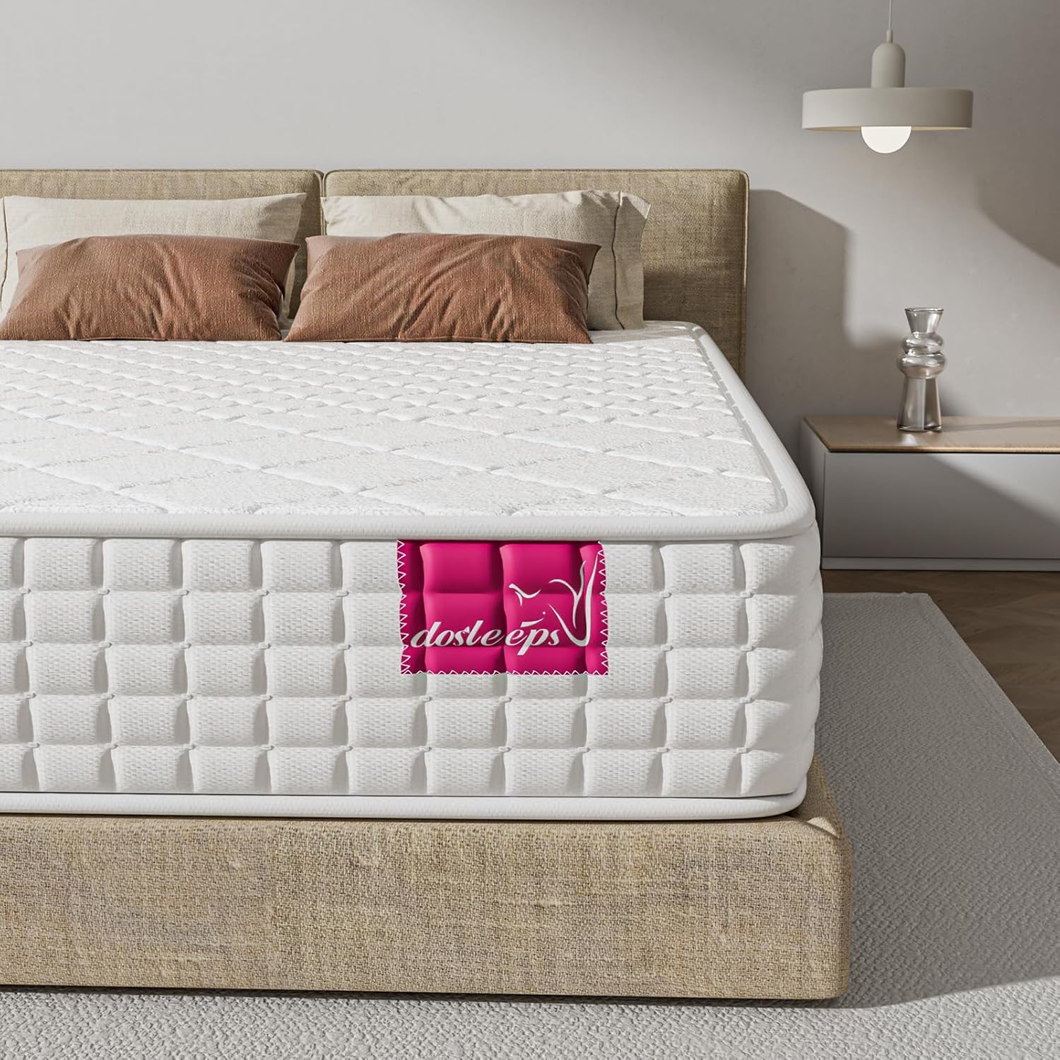 dosleeps 9.4 Inch Double Mattress 4FT6 9-Zone Pocket Sprung Mattress with Memory...