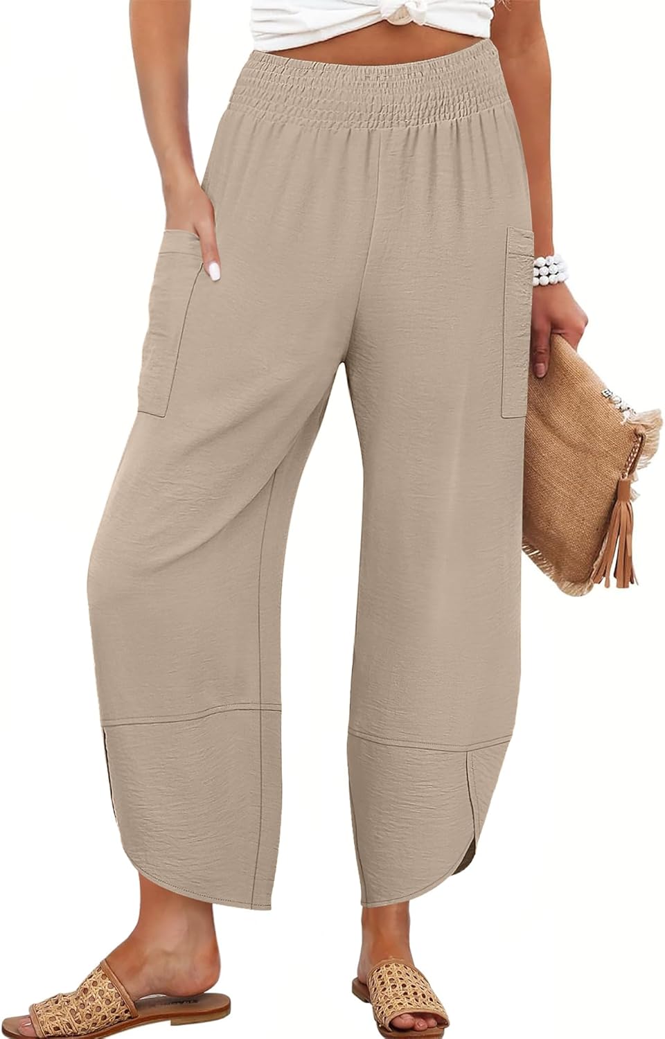 Elegant ANRABESS Womens Palazzo Capri Pants, Special Wide Leg Trousers for 2025...