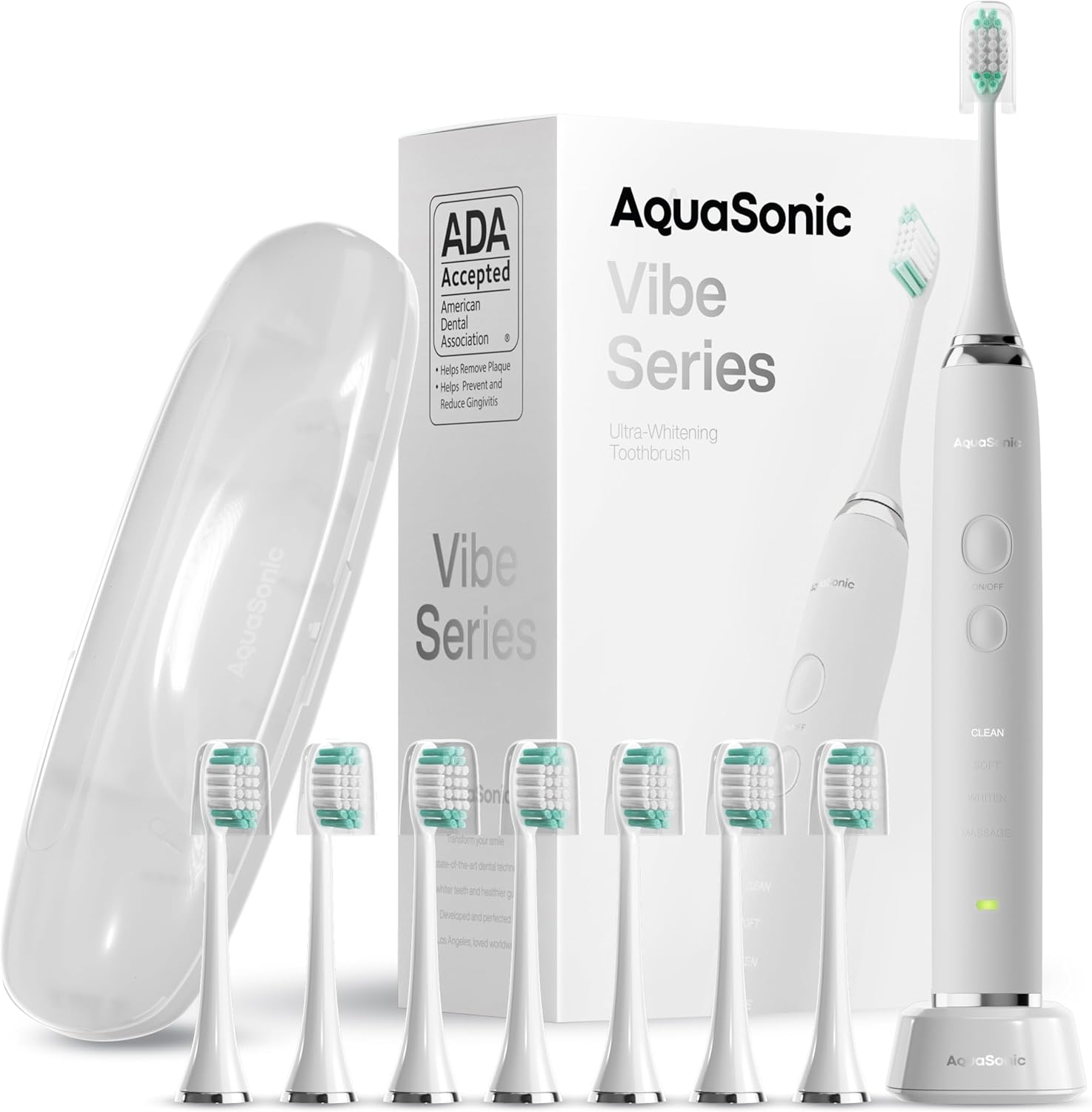 Aquasonic Vibe Series Ultra-Whitening Toothbrush – ADA Accepted Electric Toothbr...