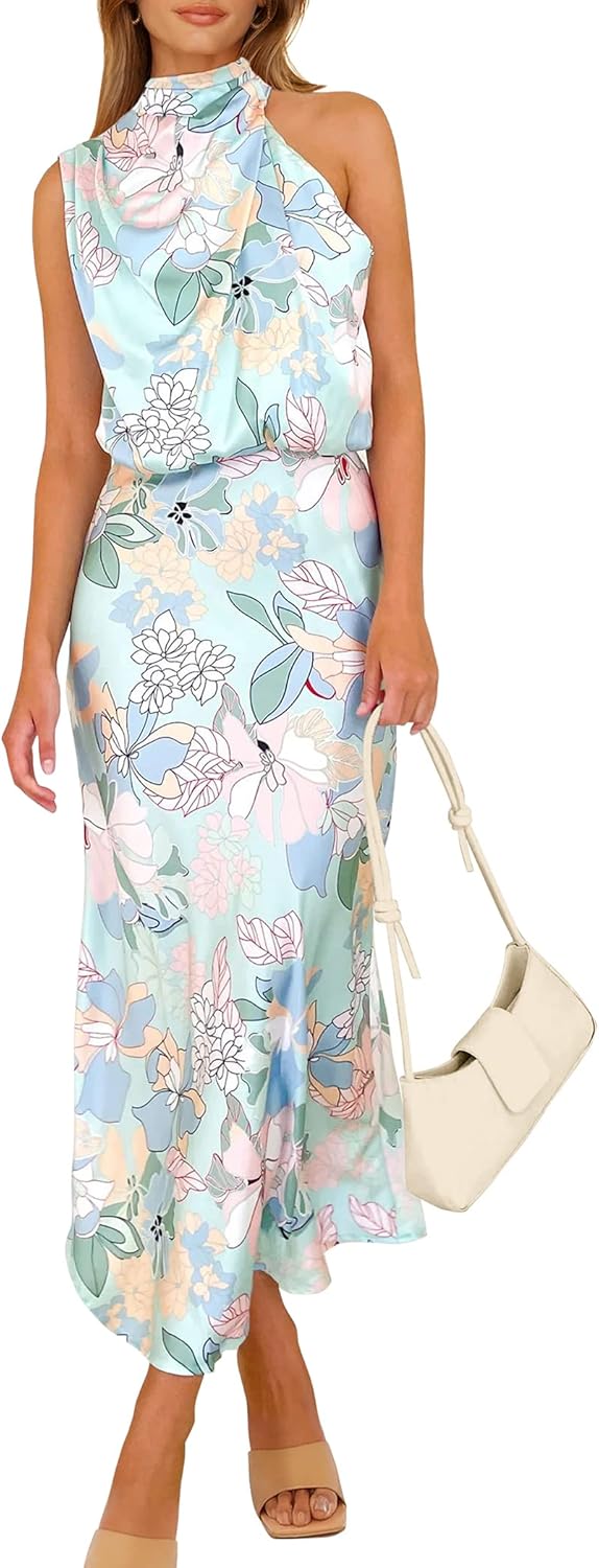 Elegant PRETTYGARDEN Women's 2025 Summer Satin Dress, Special Cocktail Party Max...