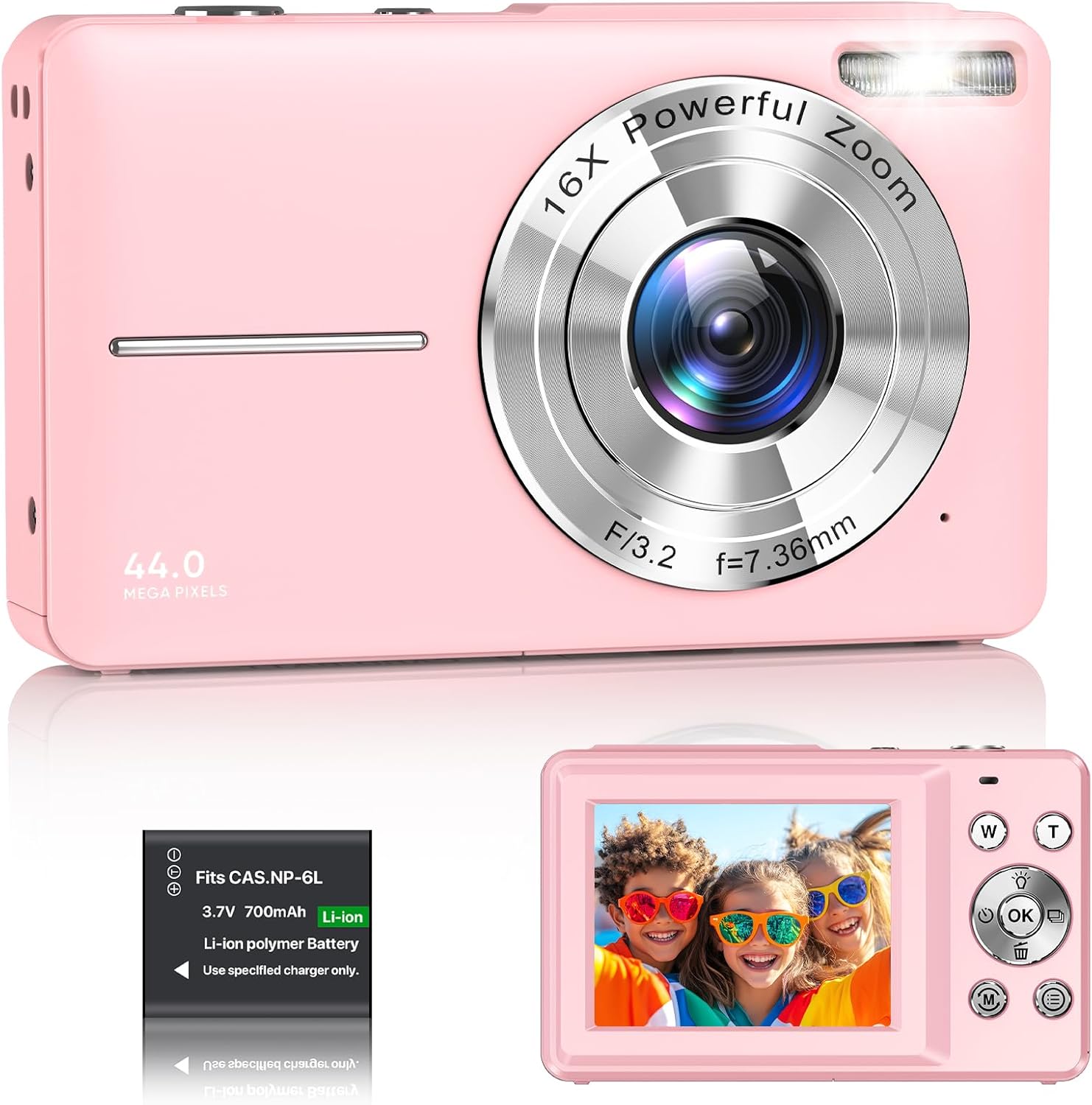 Digital Camera 1080P FHD Compact Digital Camera 44MP Portable Mini Small Photo C...