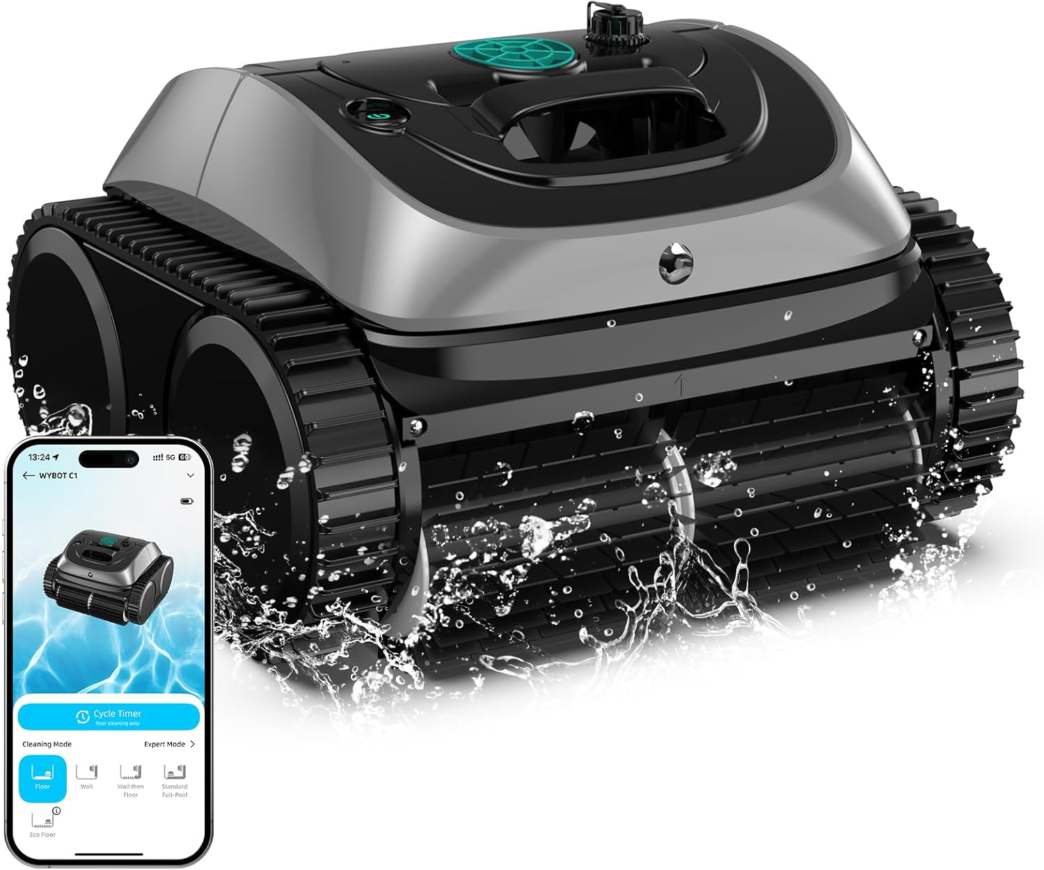 (2025 Upgrade) WYBOT OS7010C - C1 Pool Robot Vacuum, 4-in-1 Cordless Pool Cleane...