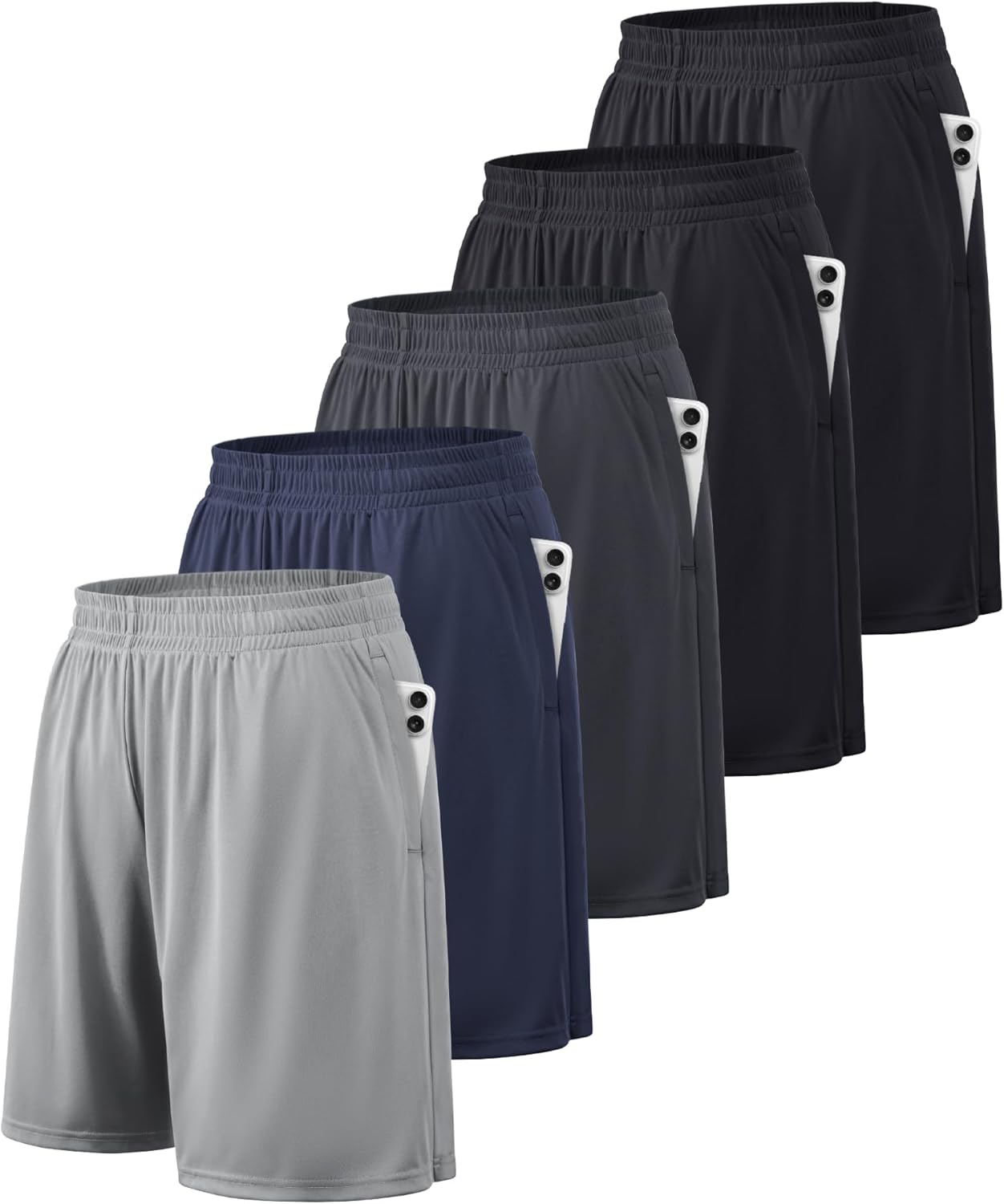 BALENNZ Athletic Shorts for Men with Pockets and Elastic Waistband Quick Dry Act...