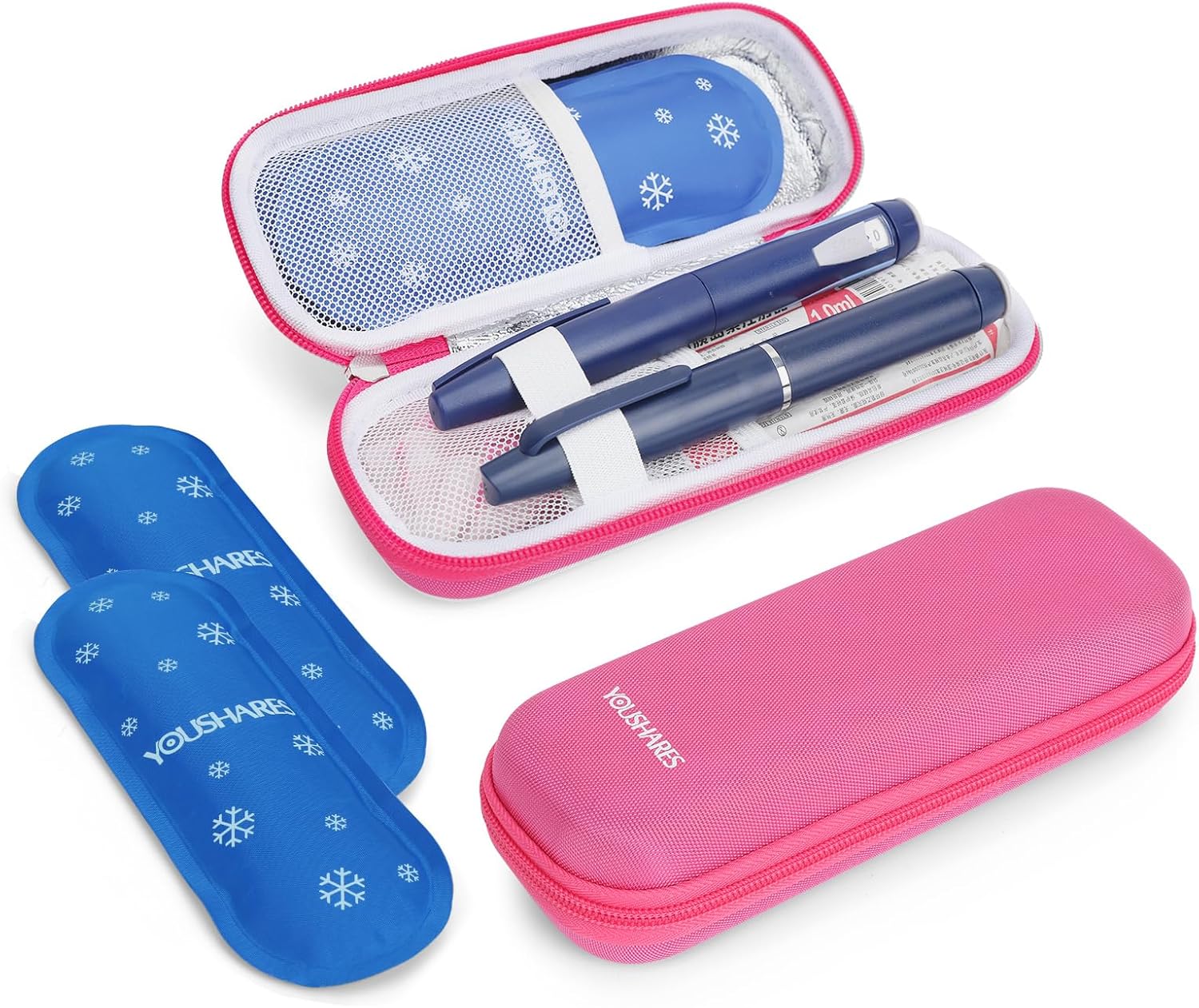 YOUSHARES Insulin Pen Cooler, Innovative Medicine Travel Cool Bag with 2 Ice Pac...