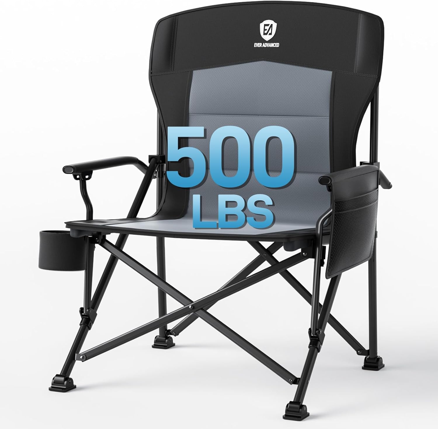 High-Quality EVER ADVANCED Camping Chair for Adults, Special Oversized Folding C...