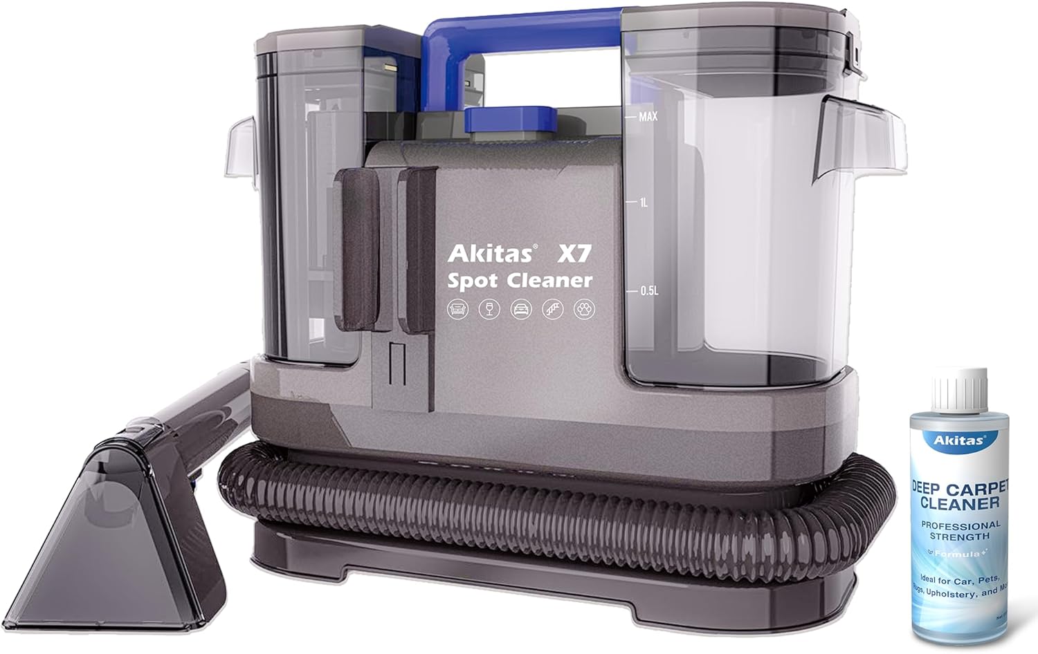Unique Akitas X7 Spot Cleaner, Specialized Portable Carpet Cleaner with 600W Pow...
