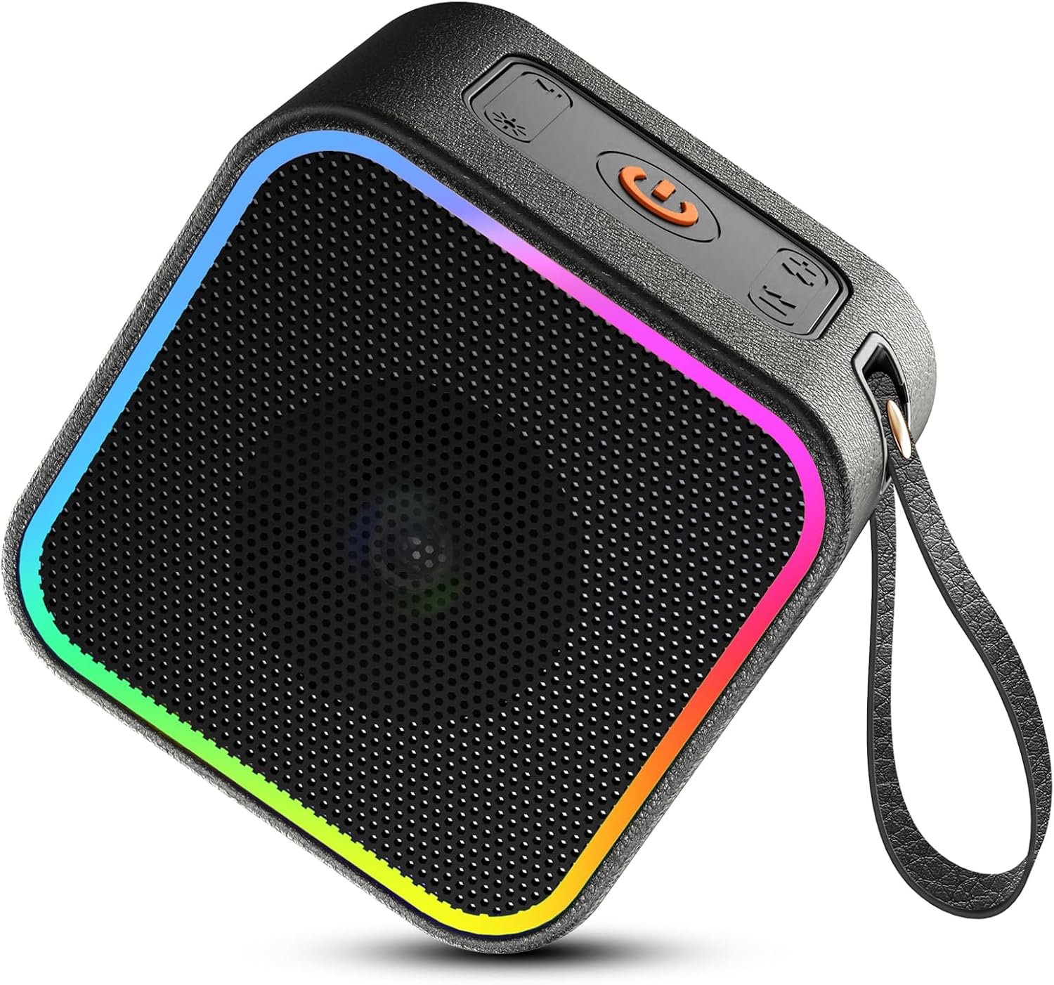 Bluetooth Portable Speaker, Bluetooth 5.3 Leather Wireless Speaker with Lights H...